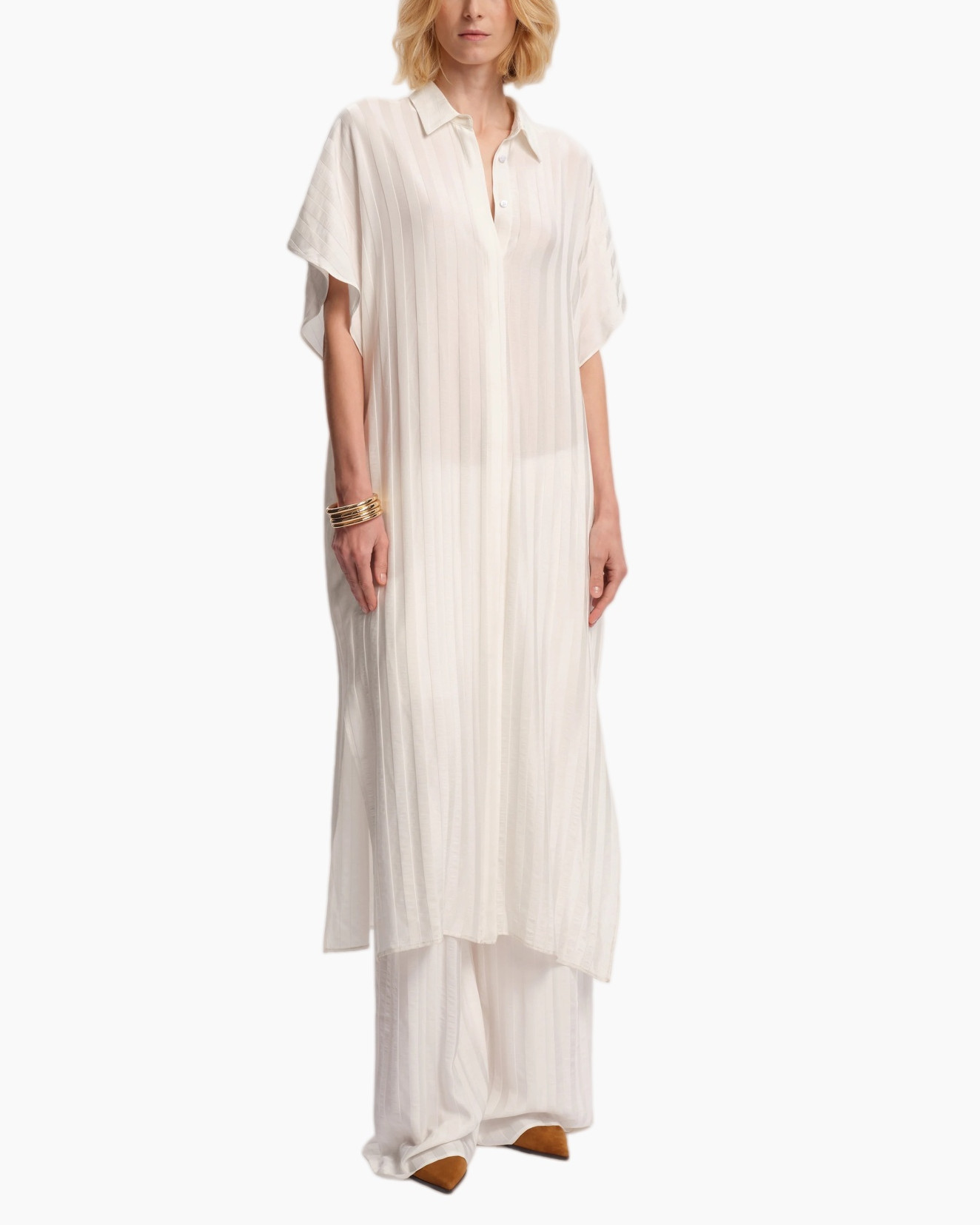 dress, long dress, pleated, white, layered outfit