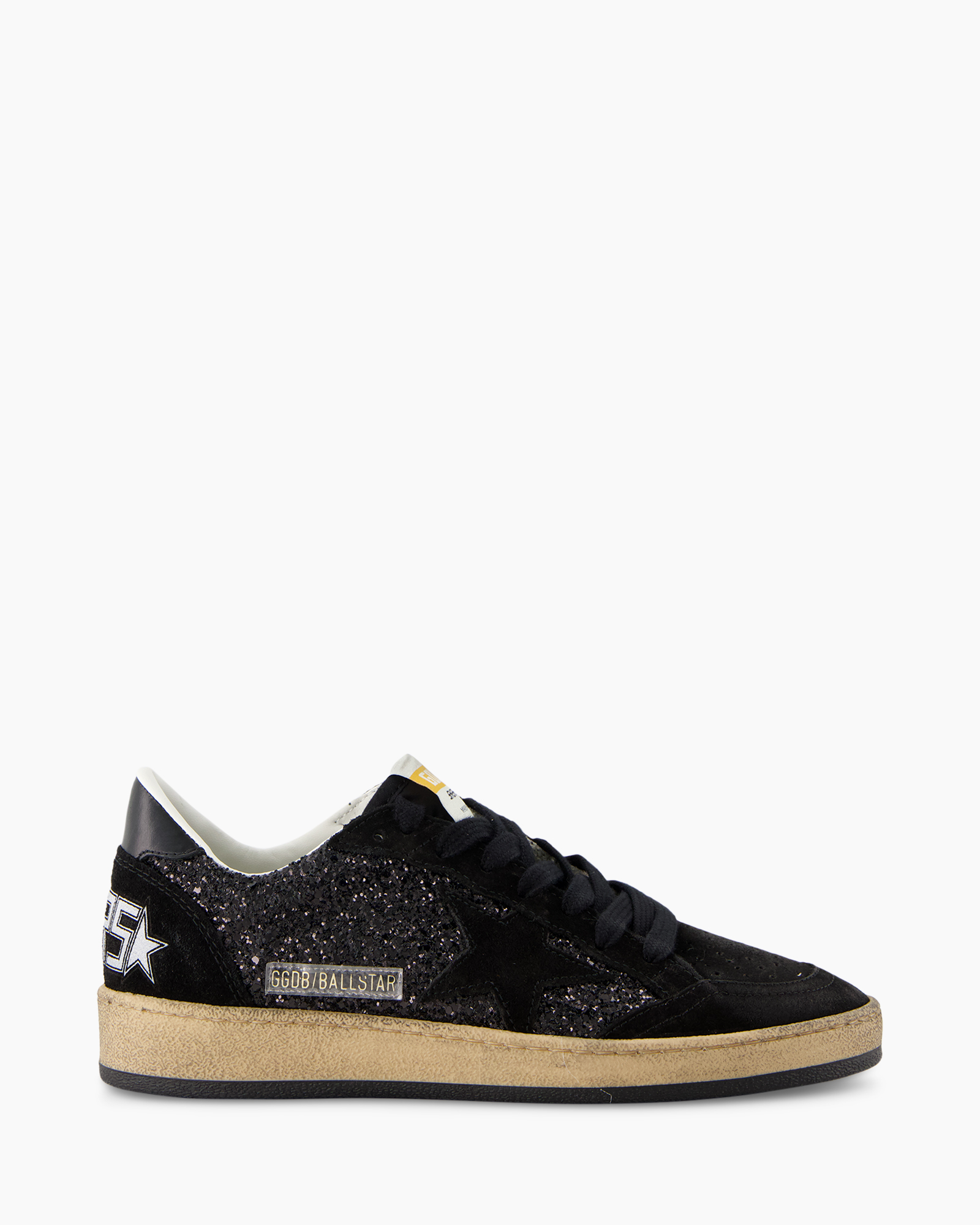 sneaker, black, glitter, low-top, gum sole