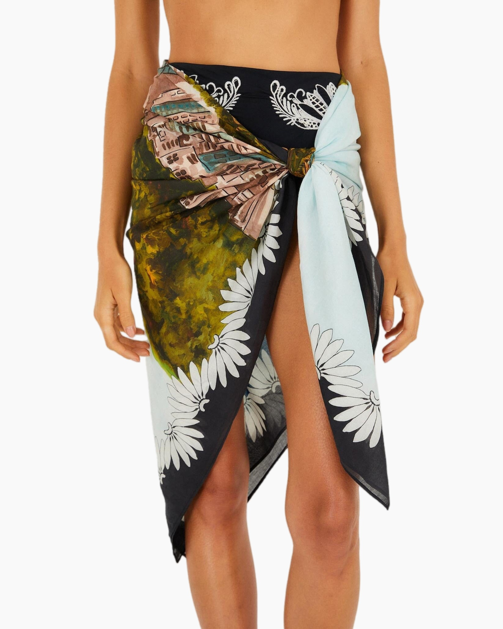 sarong, wrap, pareo, beachwear, floral-pattern
