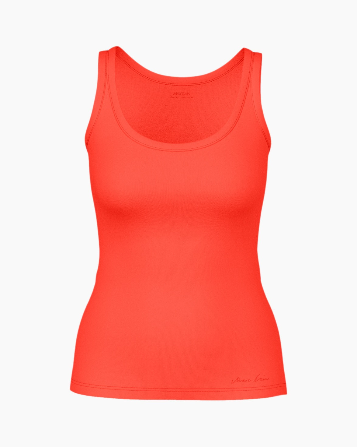 tank top, sleeveless, ribbed, solid color, orange