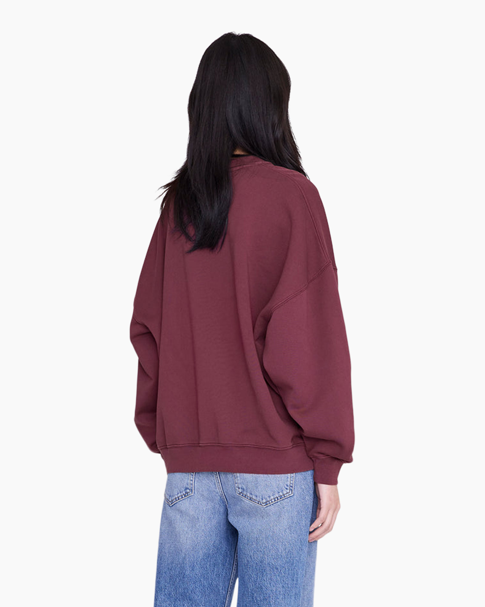 sweatshirt, crewneck, raglan sleeve, burgundy, unisex