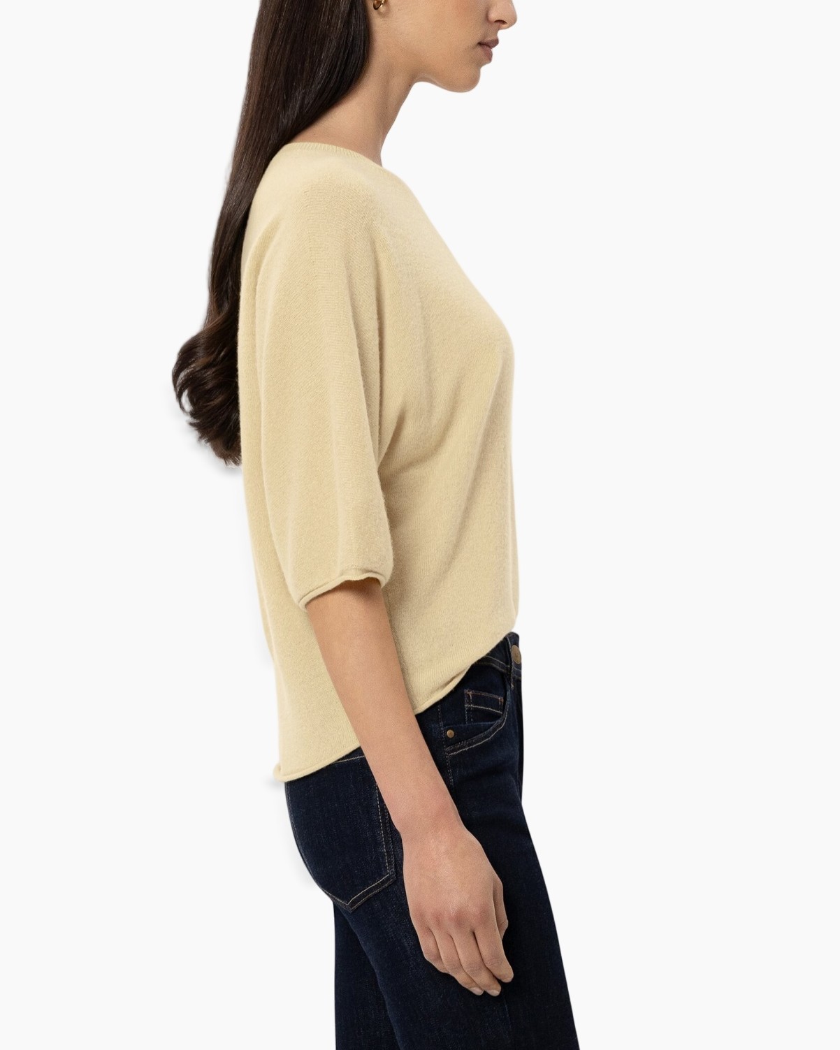 cream sweater, long sleeve, soft knit, round neck,  Casual top