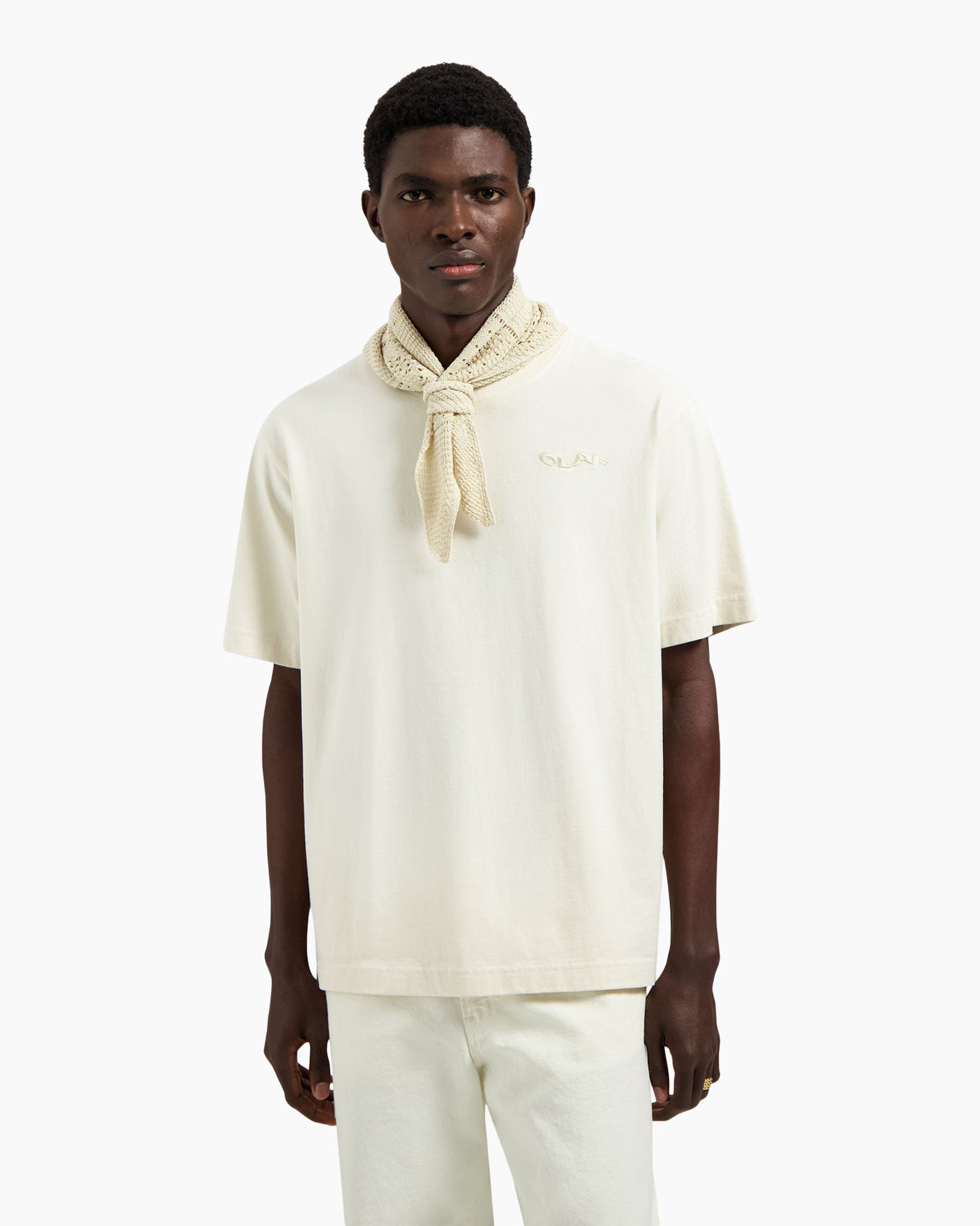 T-shirt Korte Mouw Ripstop Applique Relaxed Off White