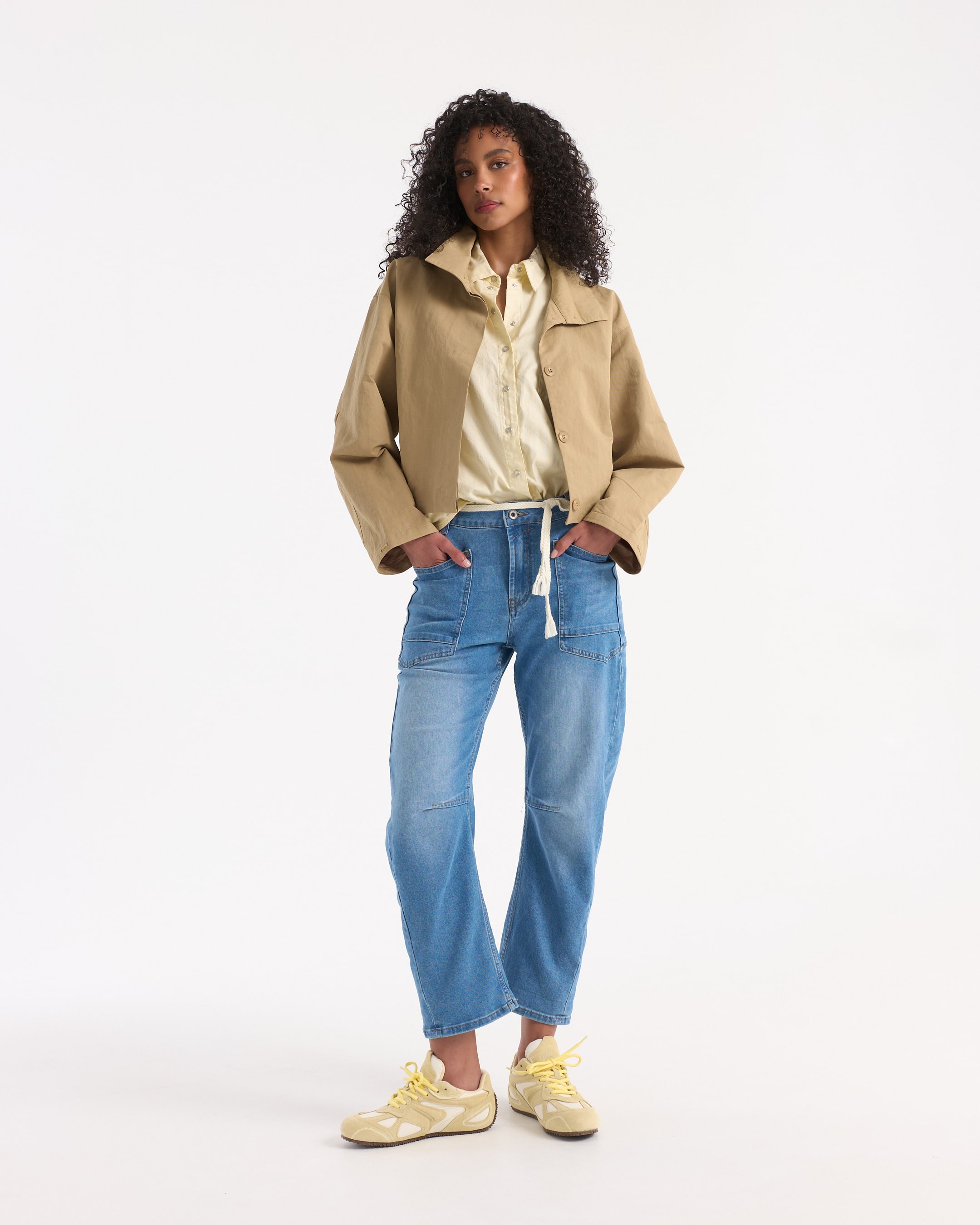 jacket, beige, wrap, casual, loose-fit