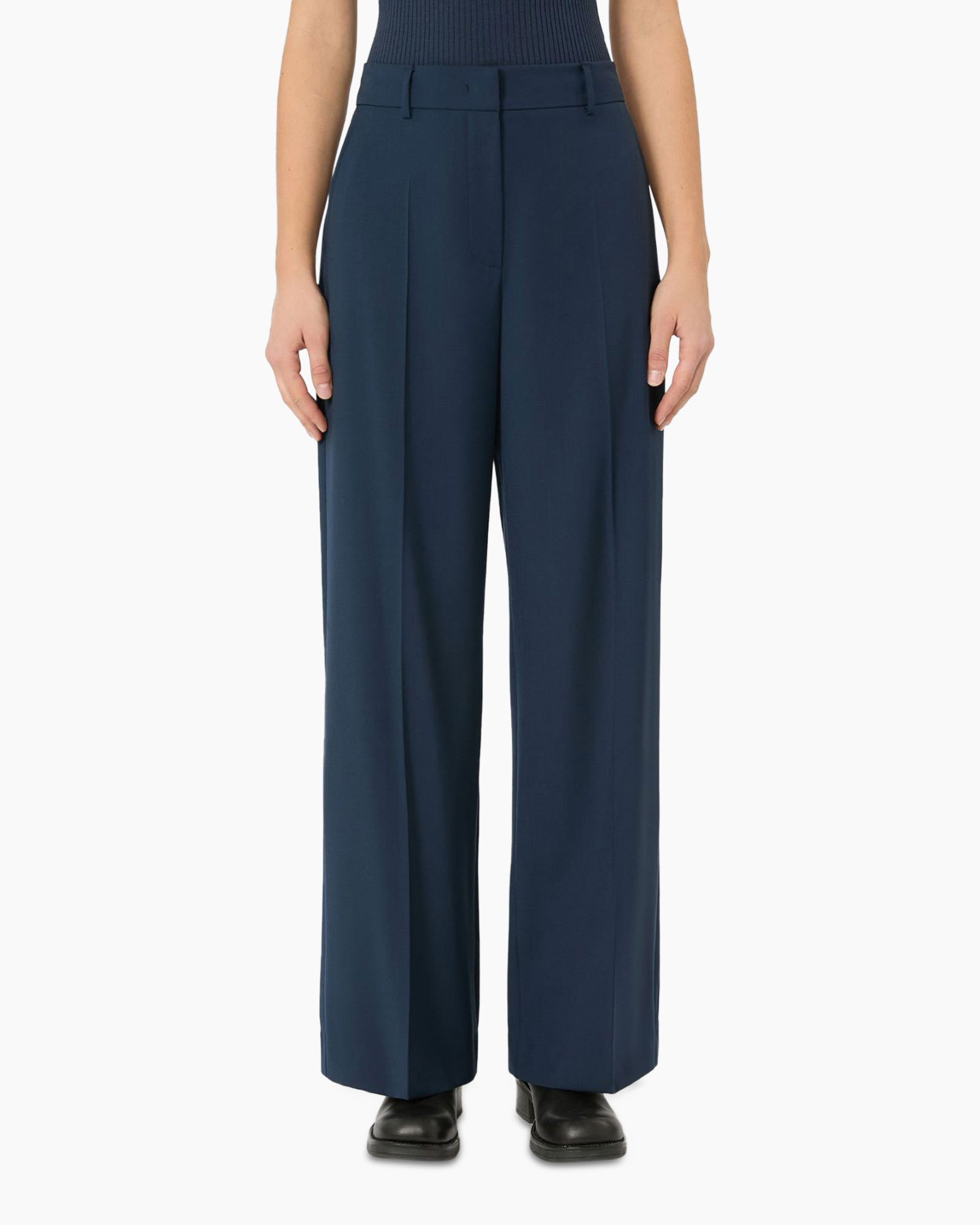 trousers, wide-leg, navy, formal, pants