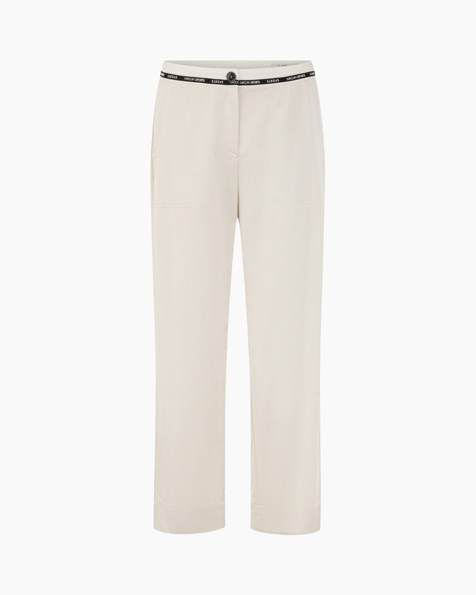 pants, beige, elastic waistband, slim?, patalon?