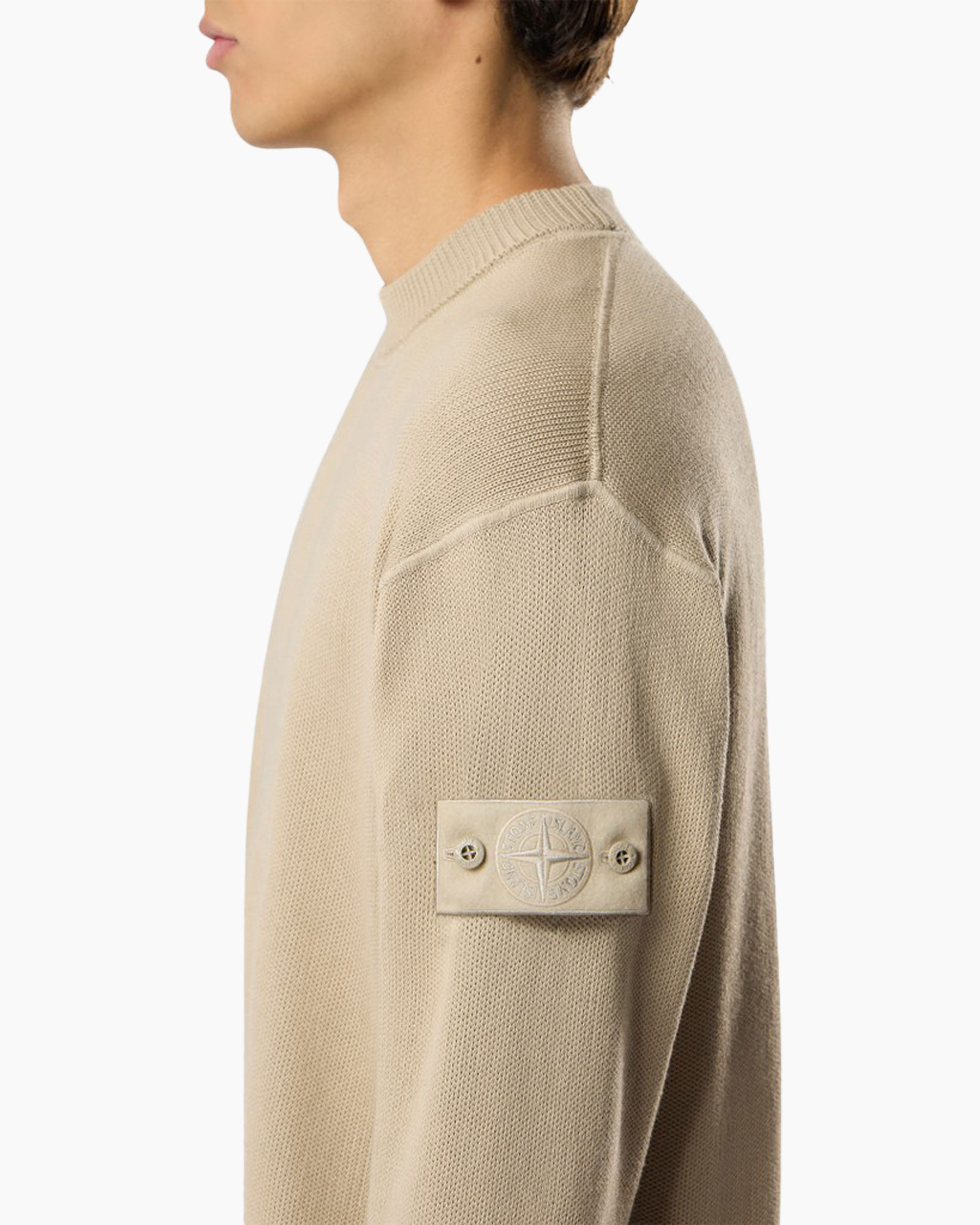 sweater, knit, beige, long-sleeve, armband