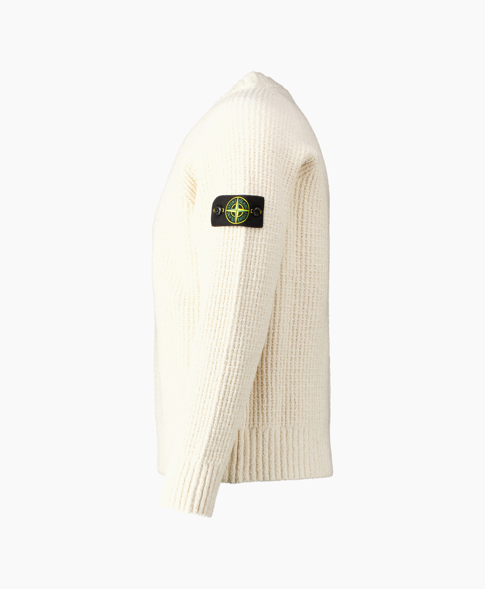 sweater, knit, cream, long sleeve, patch logo
