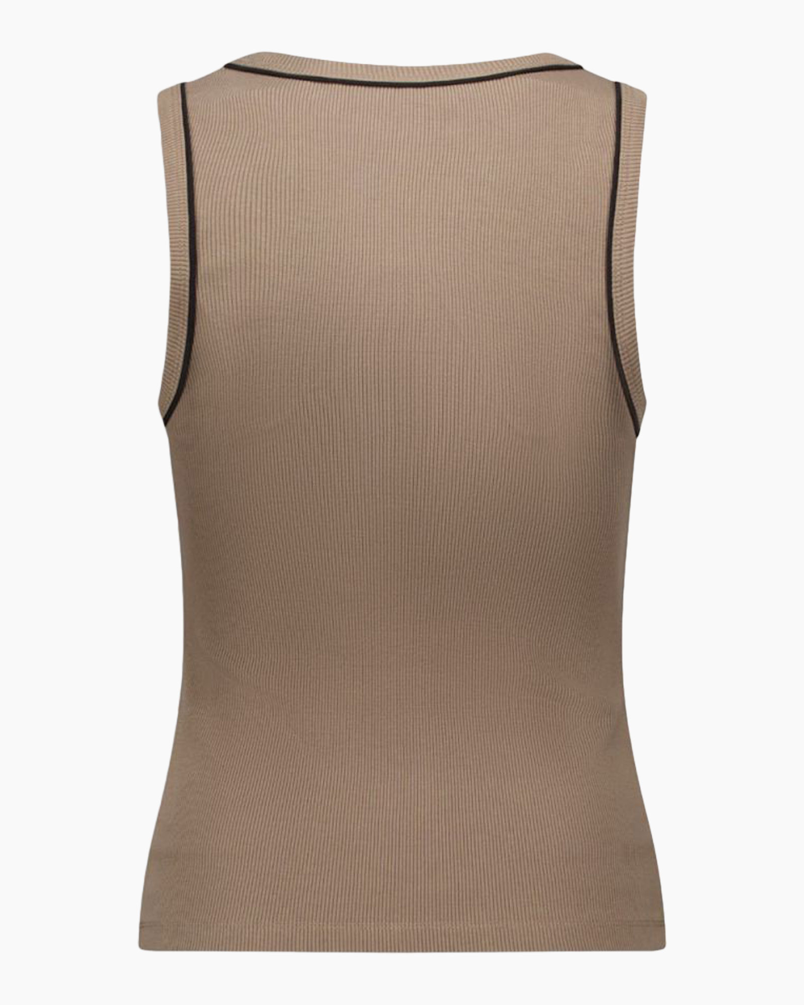 tank top, sleeveless, ribbed, beige, trim detail