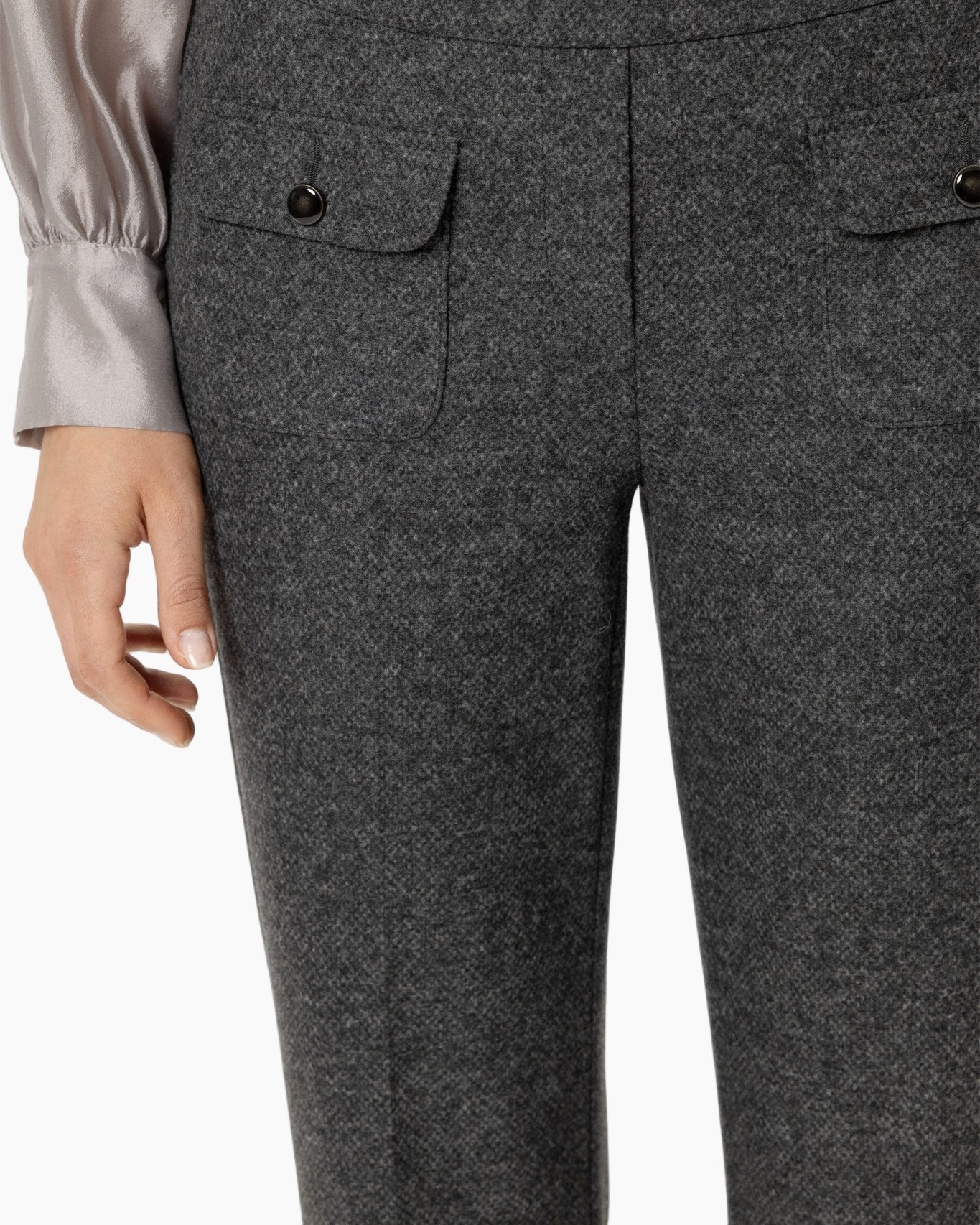 pants, tweed, gray, front-pocket, buttoned-pocket