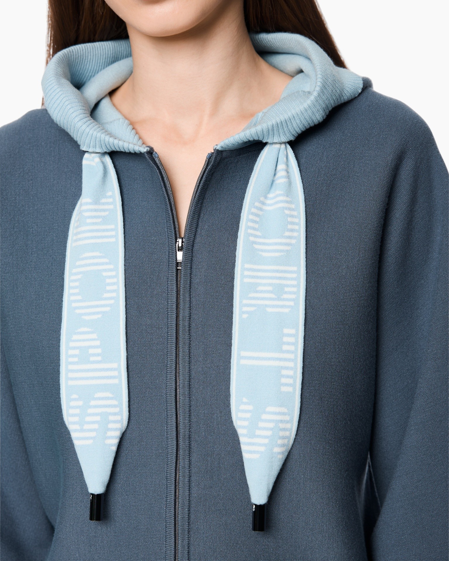 hoodie, zipper, drawstrings, blue, soft