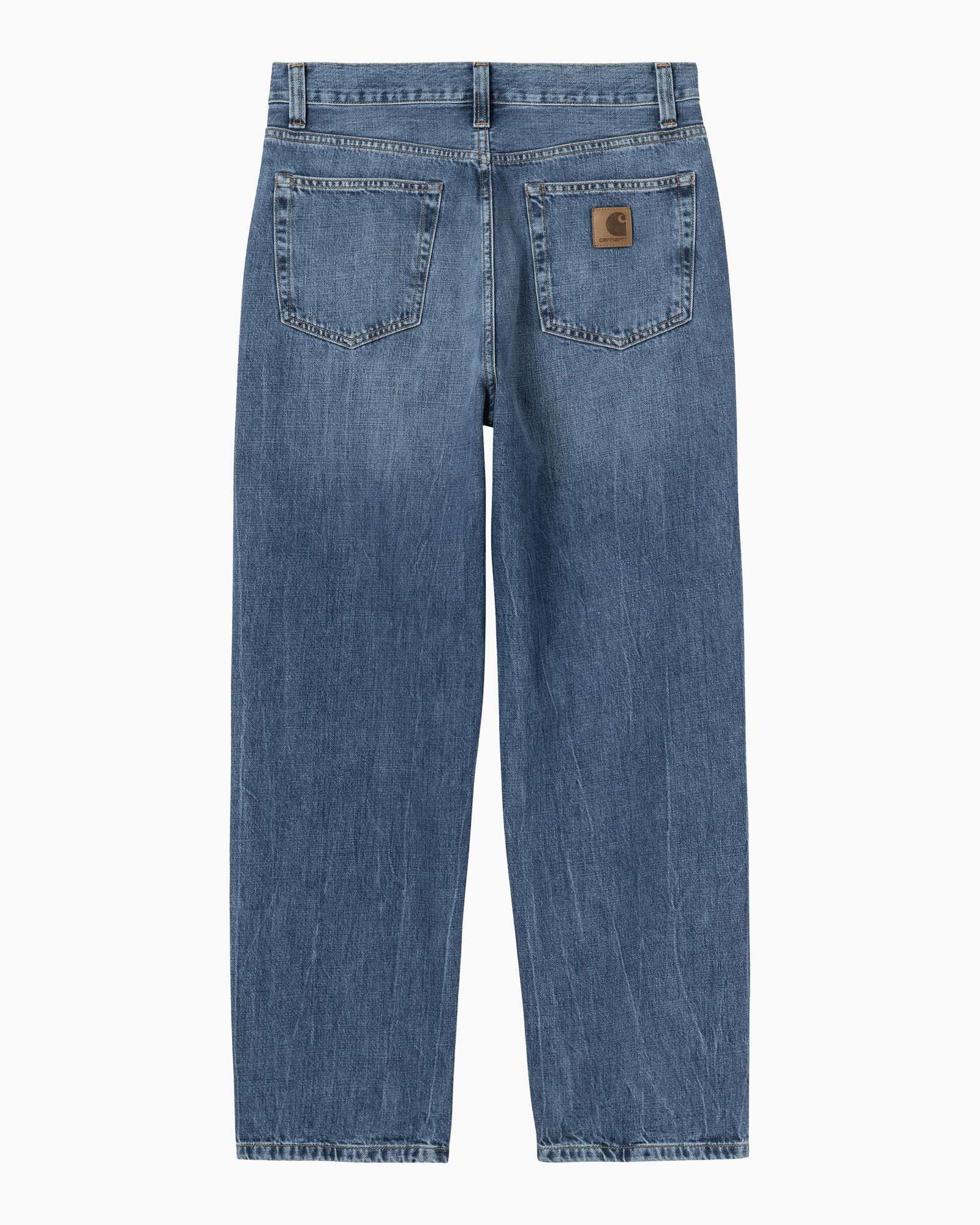 jeans, denim, pants, back pockets, carhartt logo