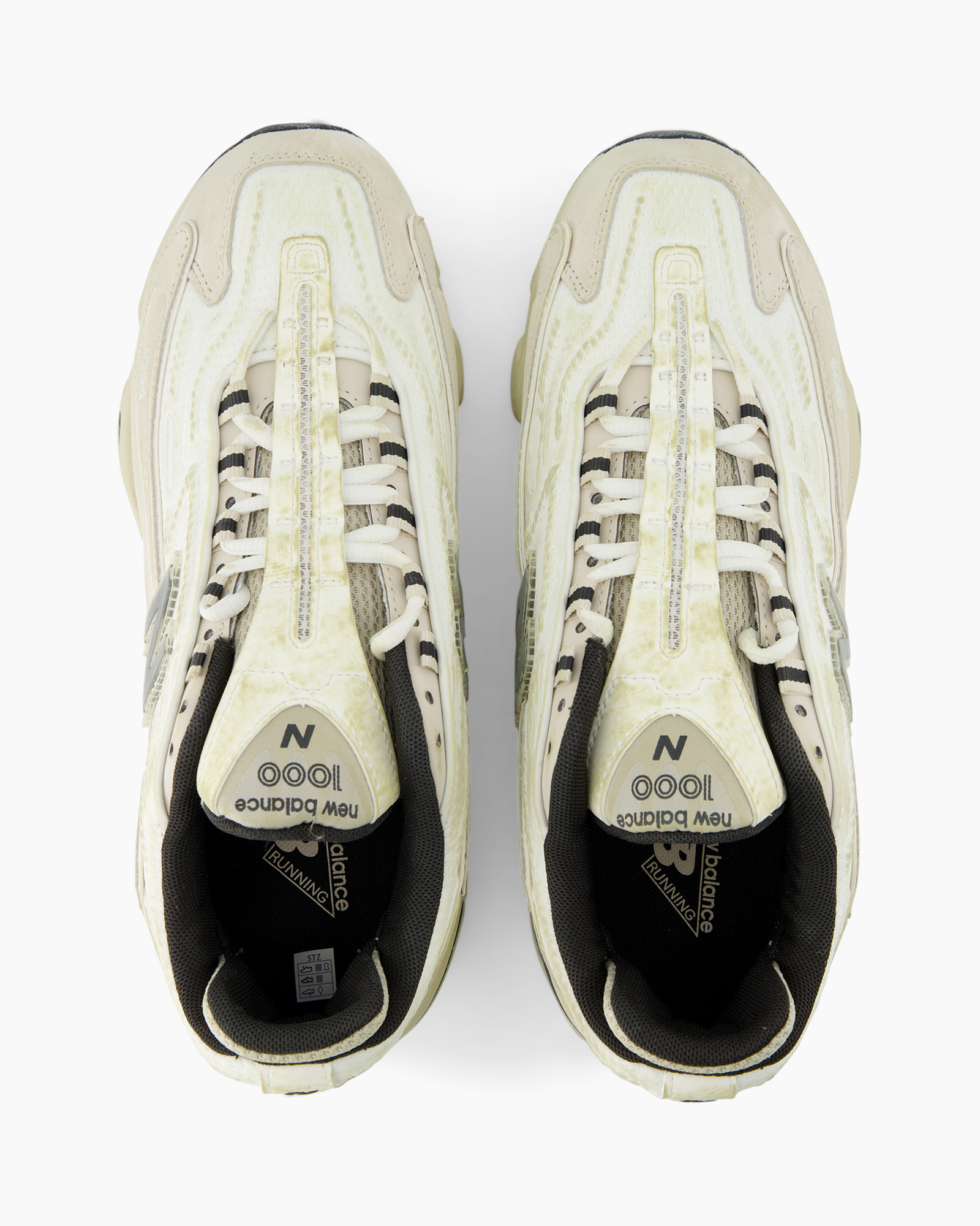 sneakers, running shoes, creamy white, mesh, laces