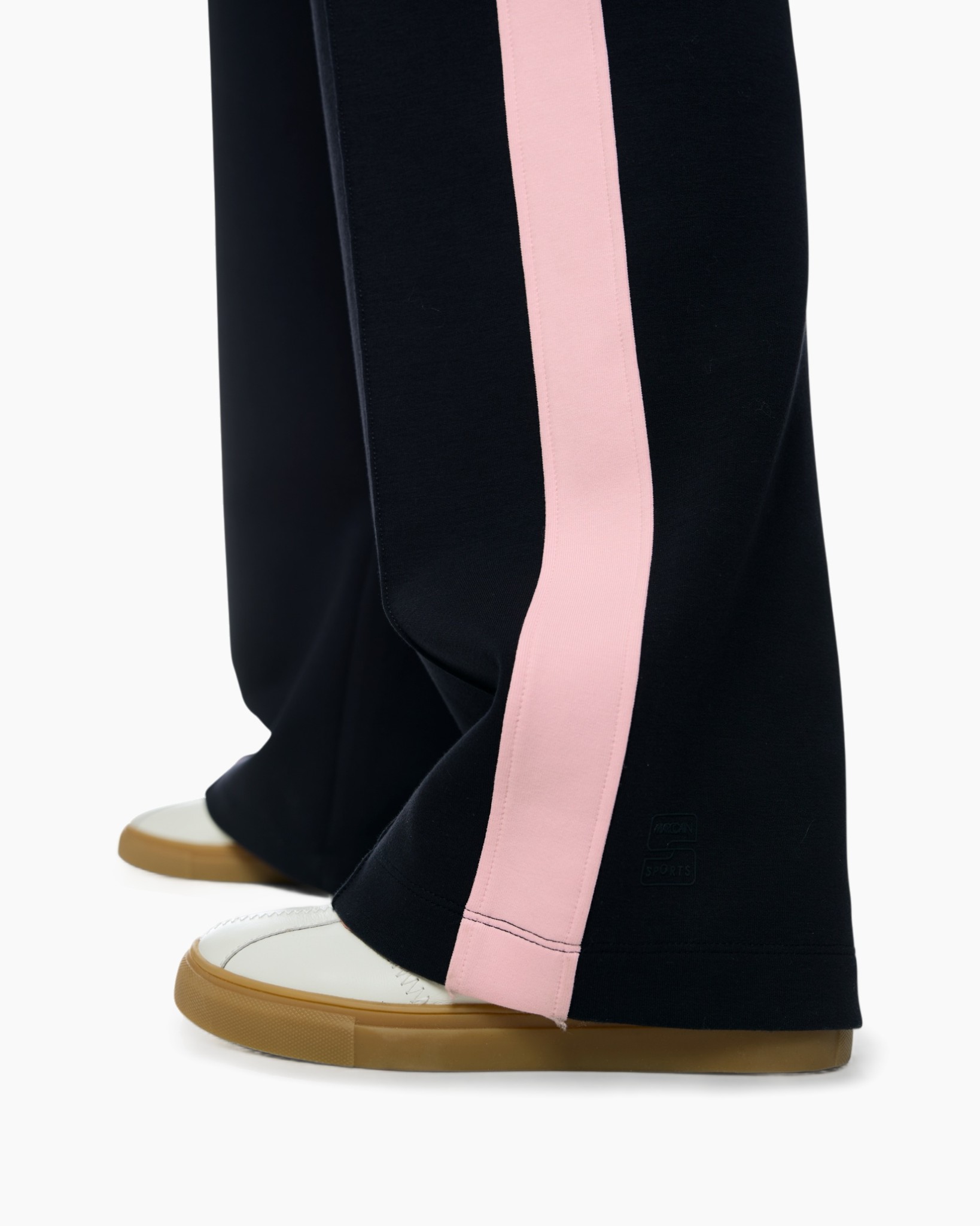 trousers, pants, pink stripe, wide leg, gumn