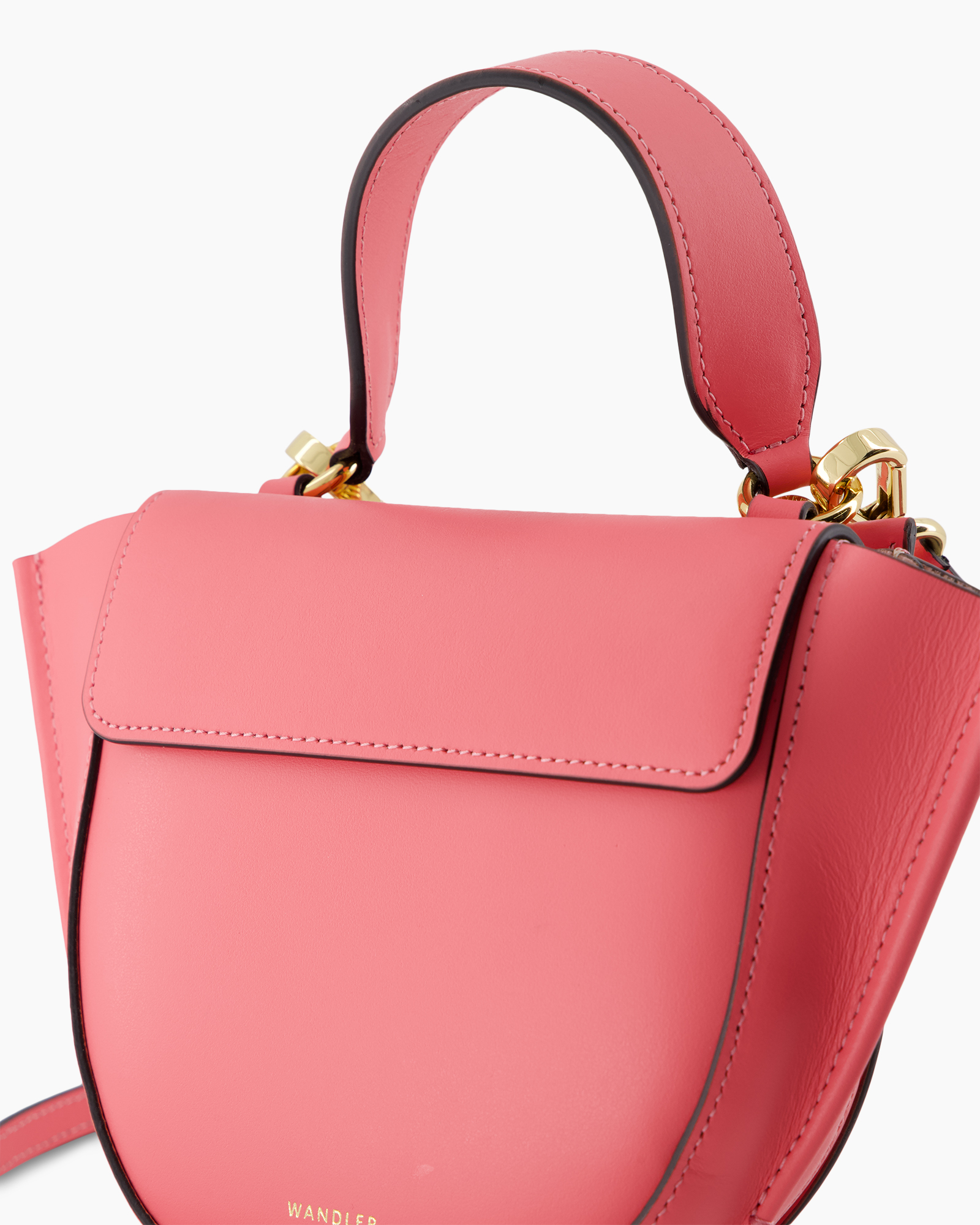 handbag, pink, mini bag, top-handle, gold hardware