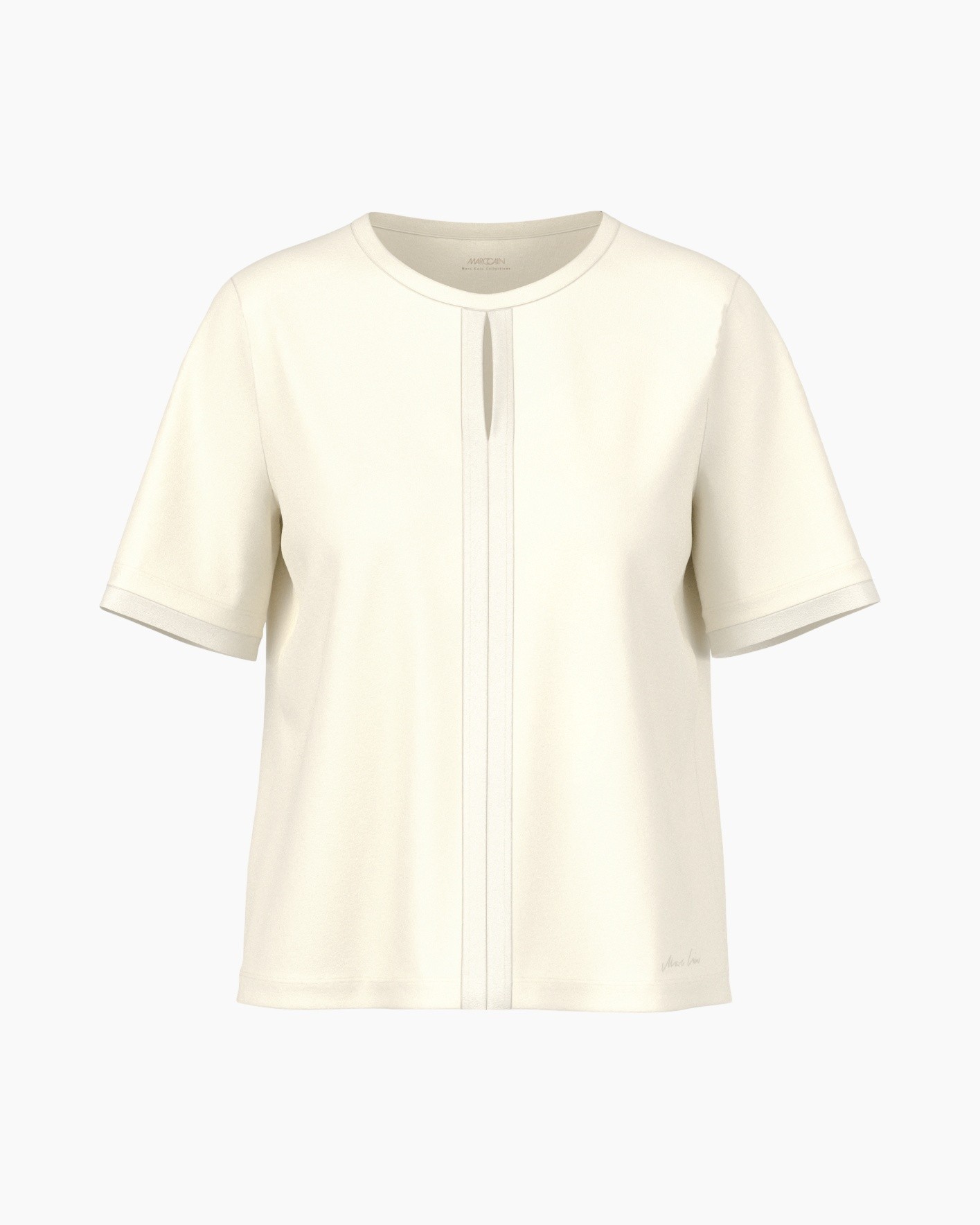 blouse, top, short sleeves, cream, pleat detail