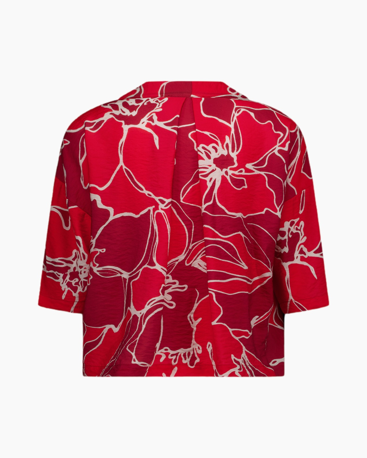 kimono, short sleeve, red, floral pattern, open front