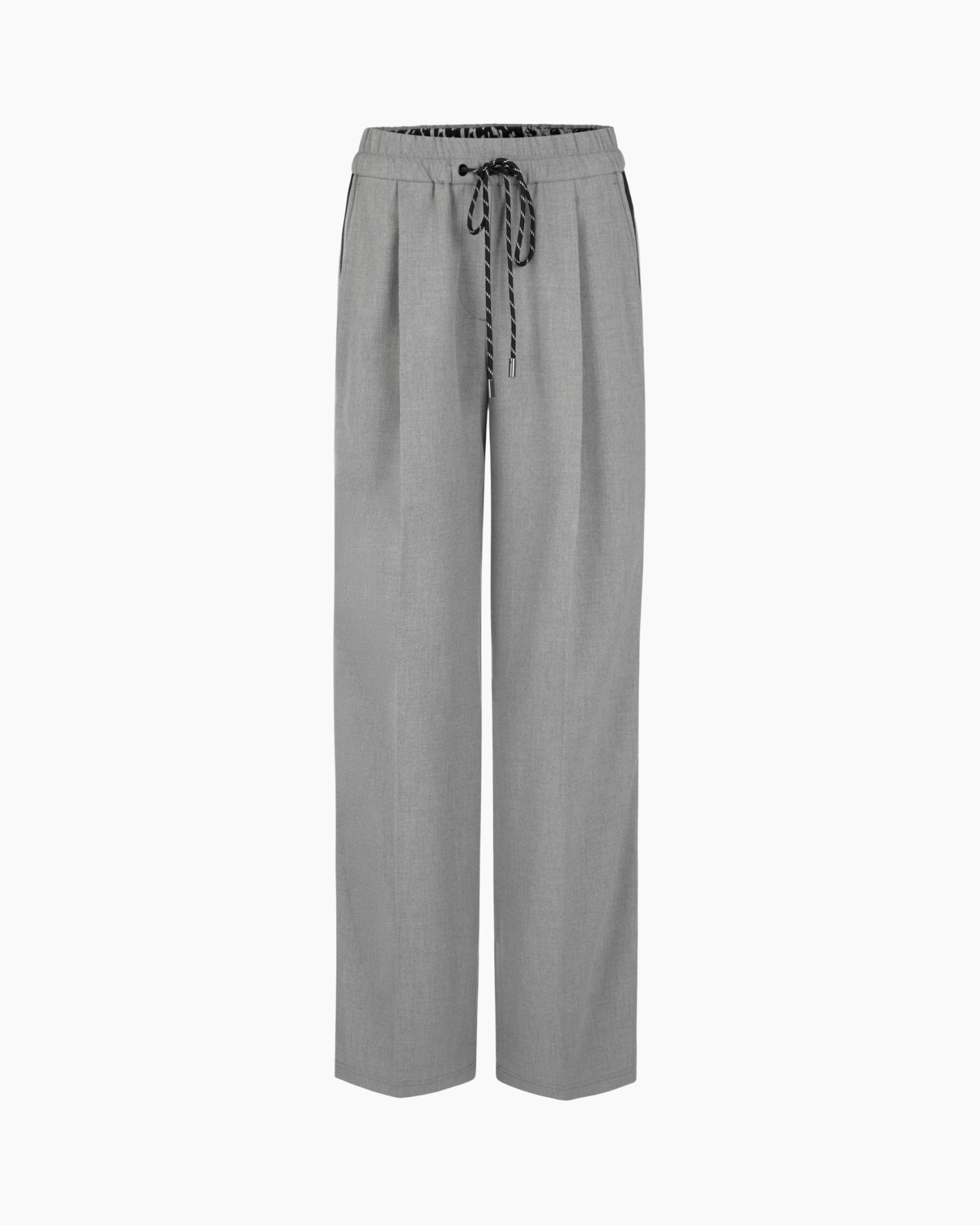 pants, drawstring, gray, linen, relaxed