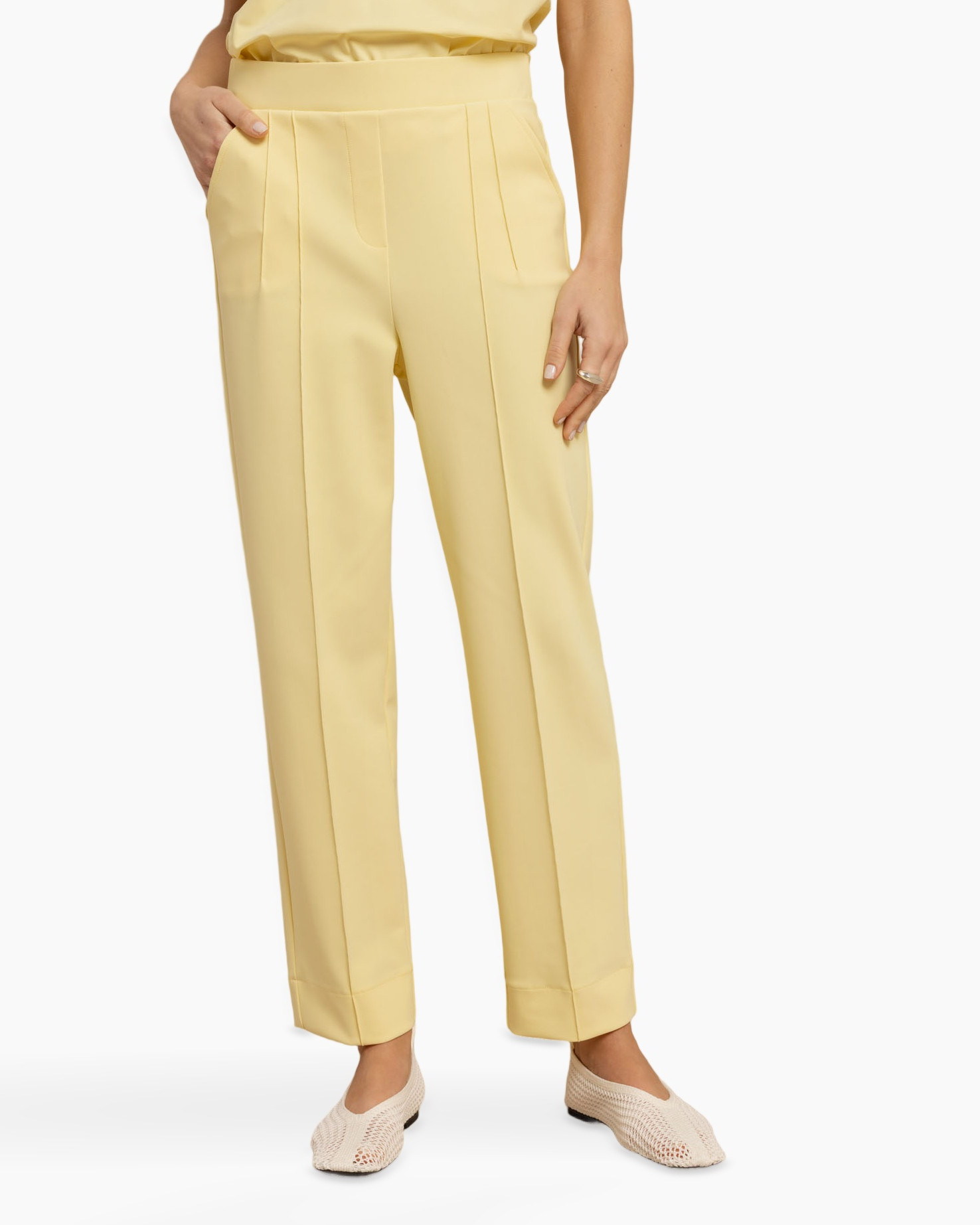 pants, trousers, yellow, cropped, slim