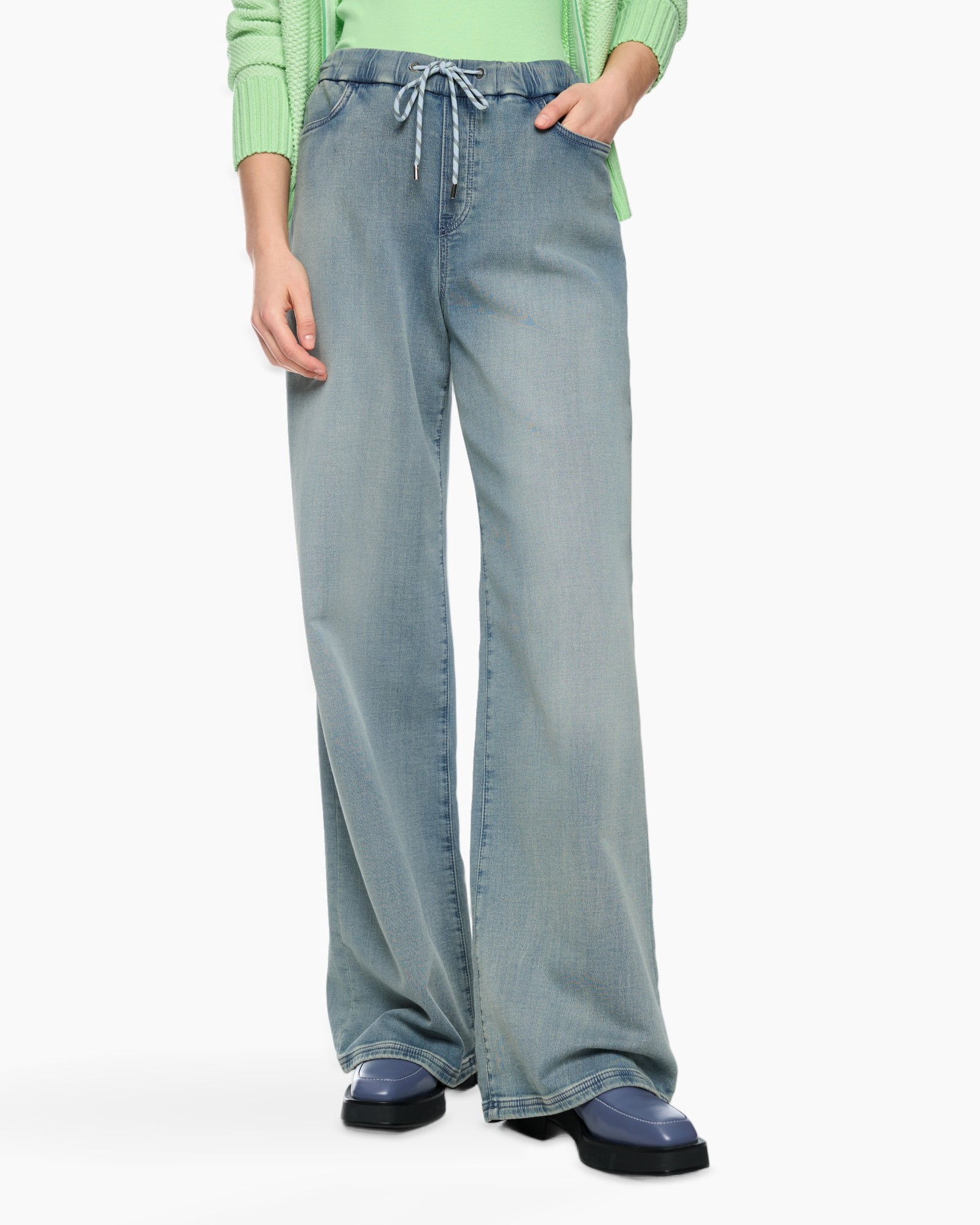 jeans, wide-leg, drawstring, light blue, casual pants, wide-leg, jeans, drawstring, light-blue, casual-pants