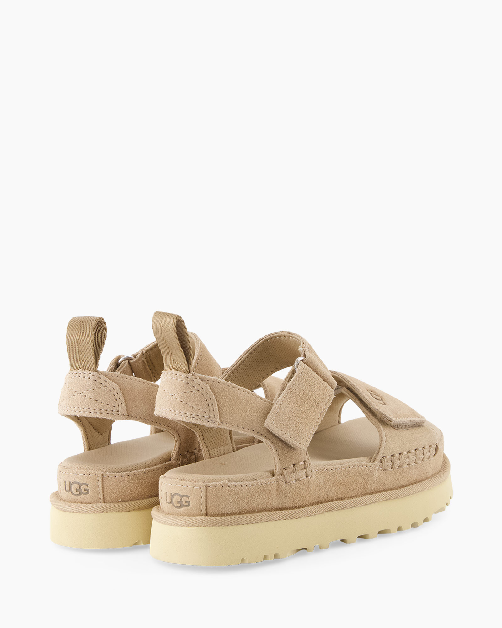 sand color, strap sandals, open toe, platform sole, UGG style