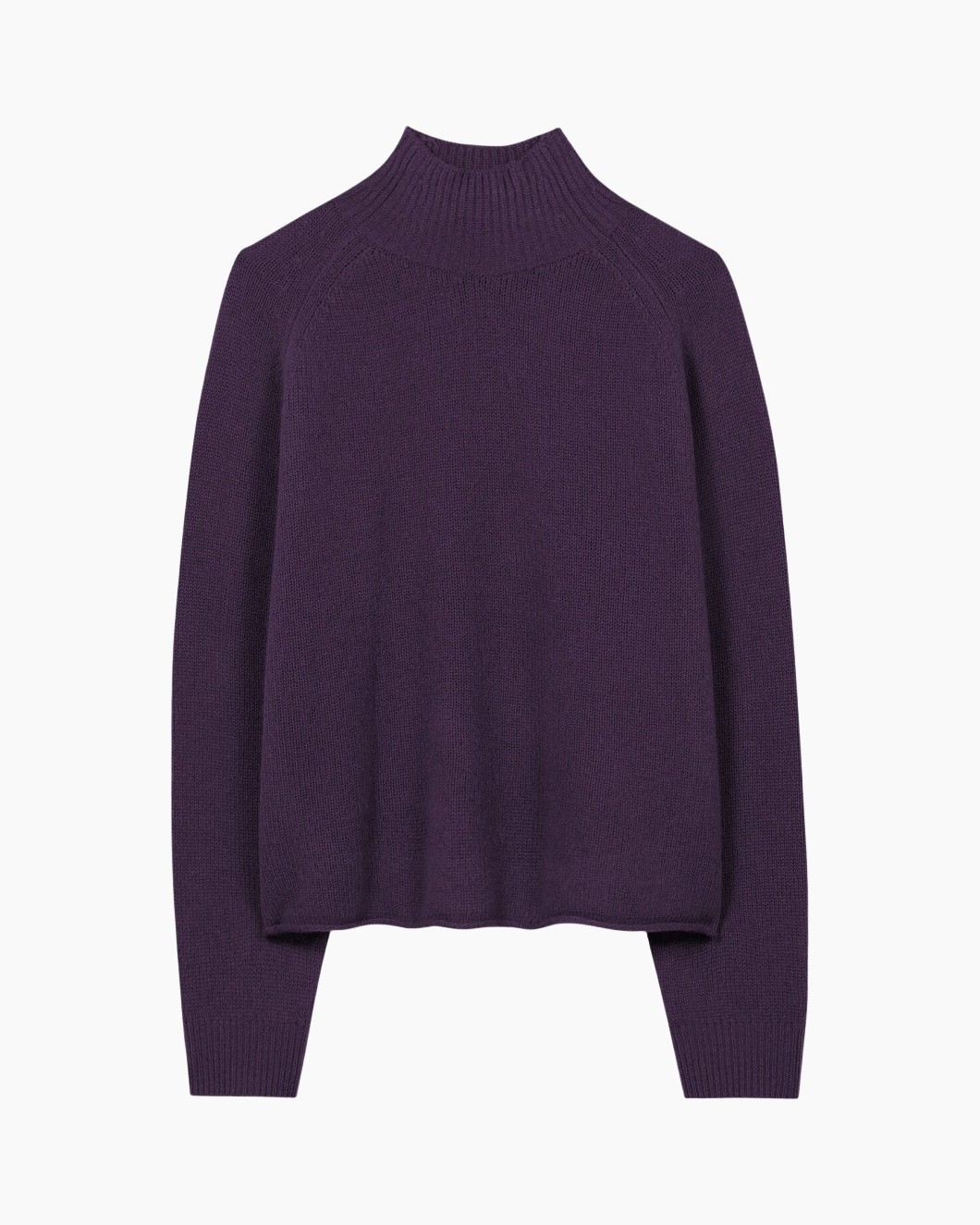 knit sweater, pullover, purple, turtleneck, long-sleeve