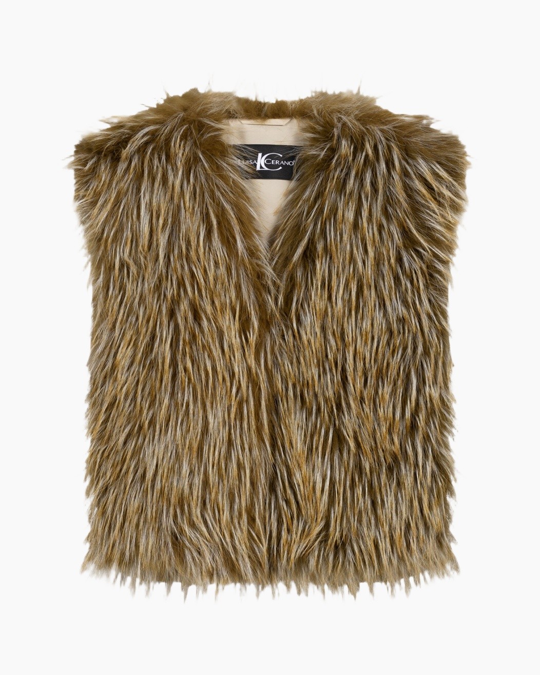 fur vest, faux fur, vest, brown fur,  sleeveless