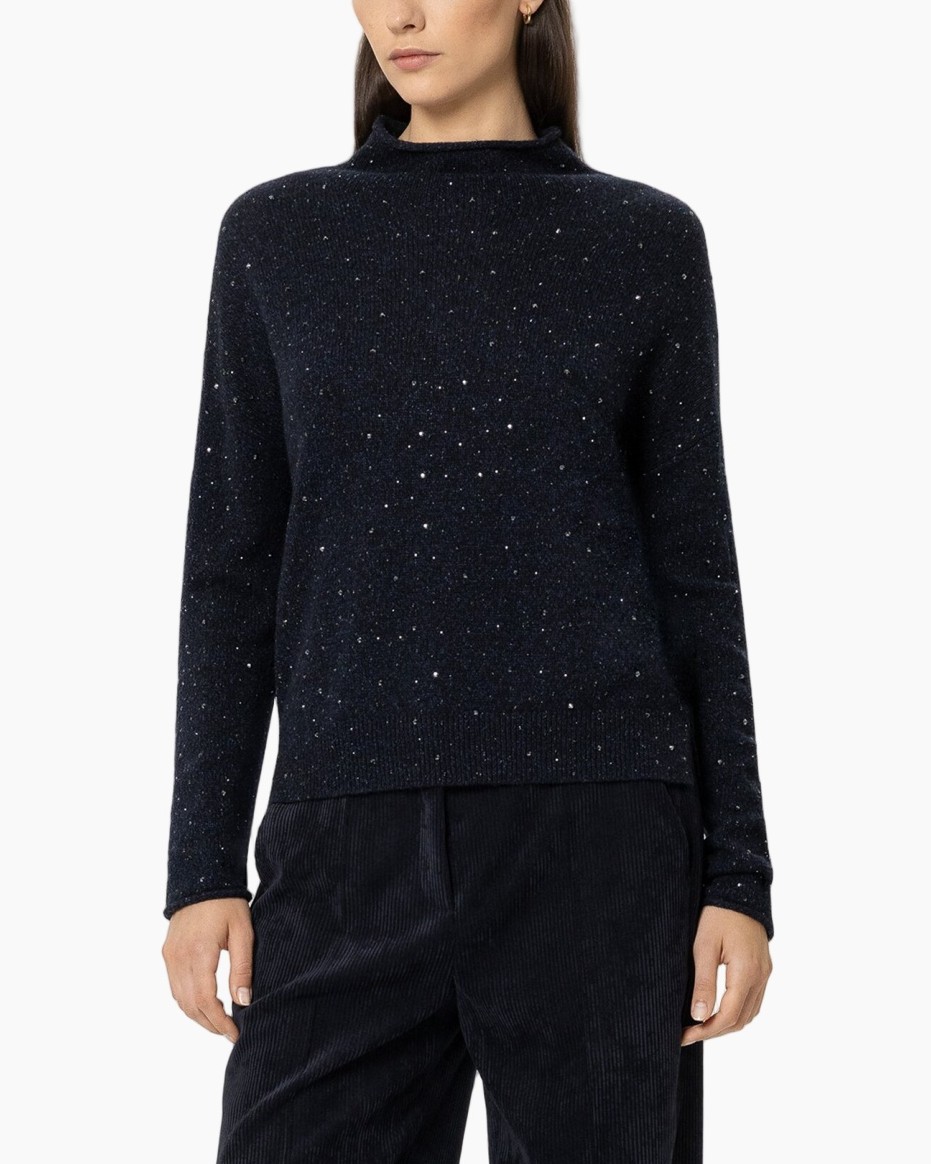 sweater, pullover, knit, dark, speckled