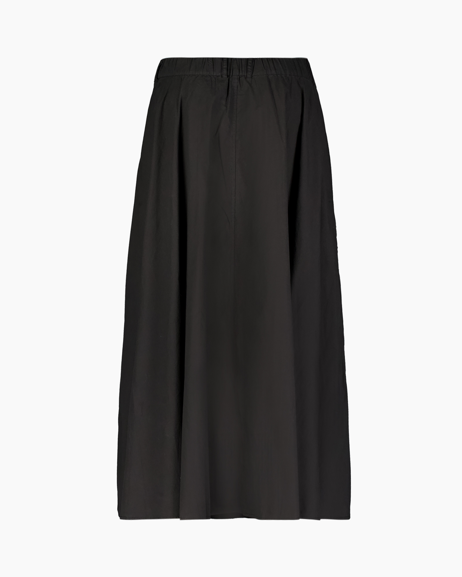 skirt, long, black, elastic waistband, pleated