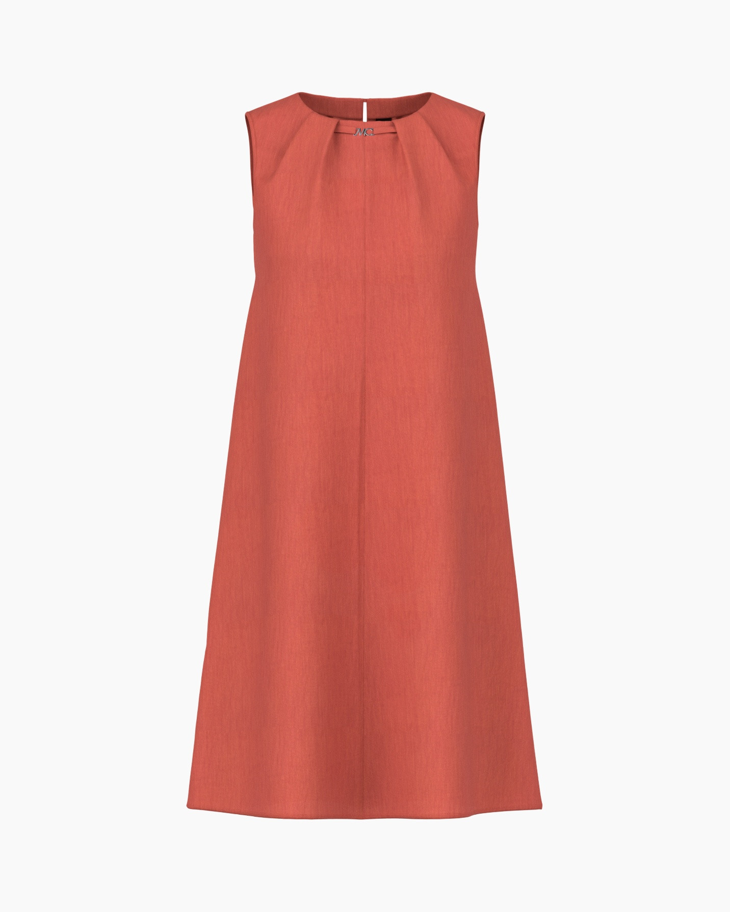 dress, sundress, sleeveless, linen, coral