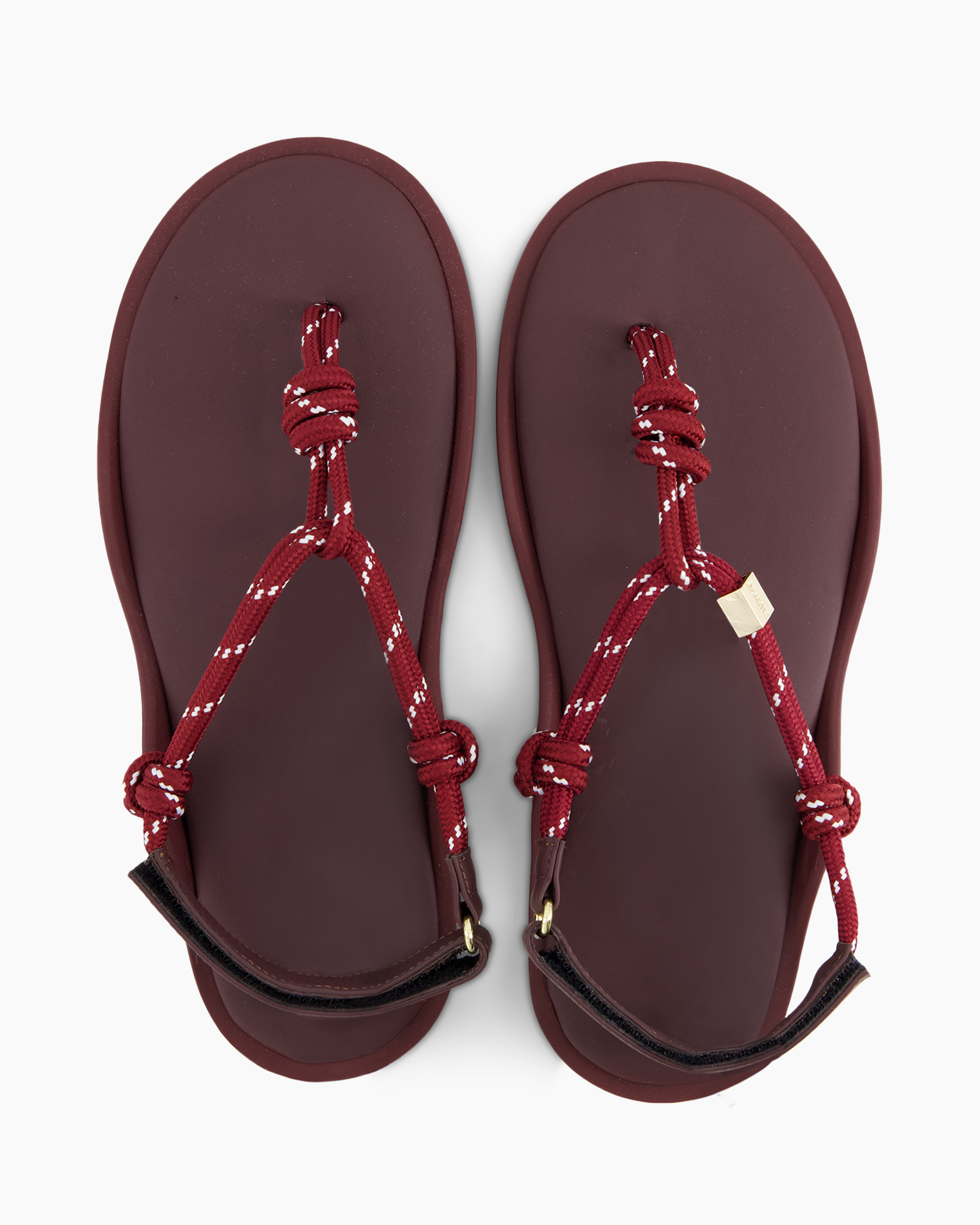 sandals, strap, knotted, red, flip-flops