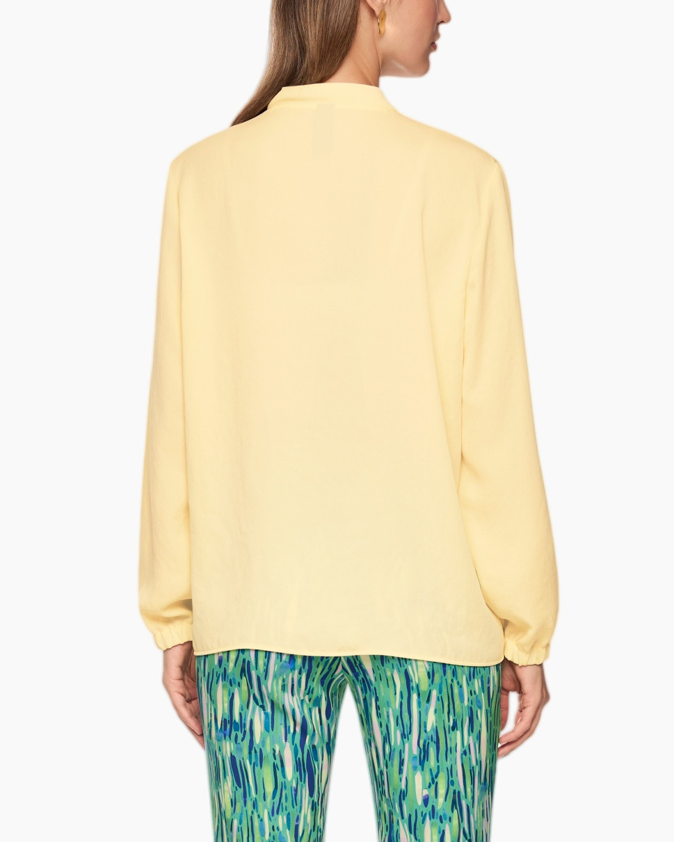 blouse, top, long sleeve, solid color, v-neck