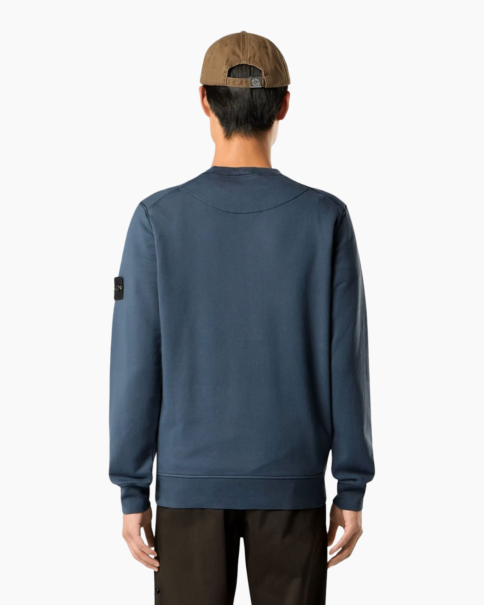 sweatshirt, crewneck, long-sleeve, blue, plain