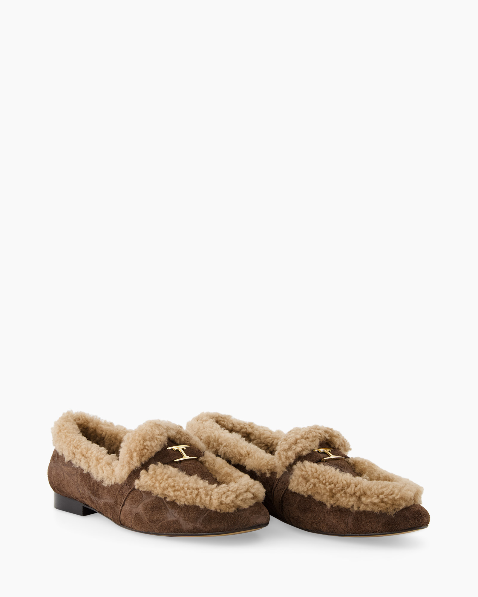 slippers, moccasins, shearling, brown, fur-lined