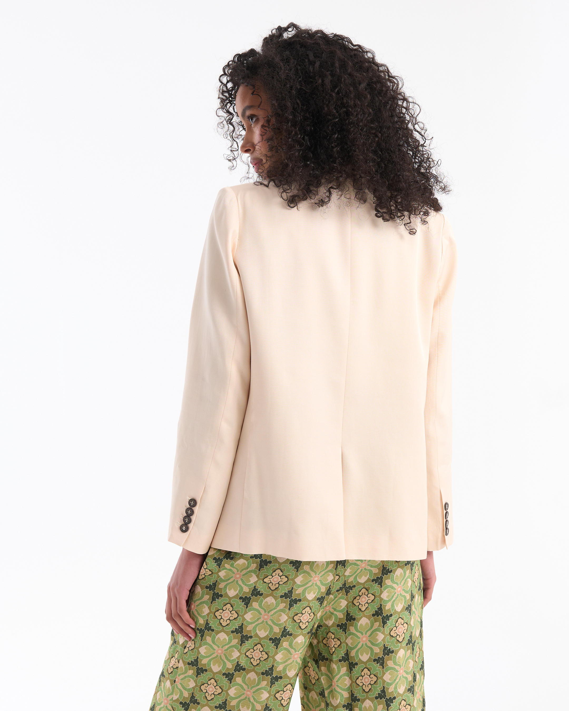 blazer, beige, jacket, printless, linen