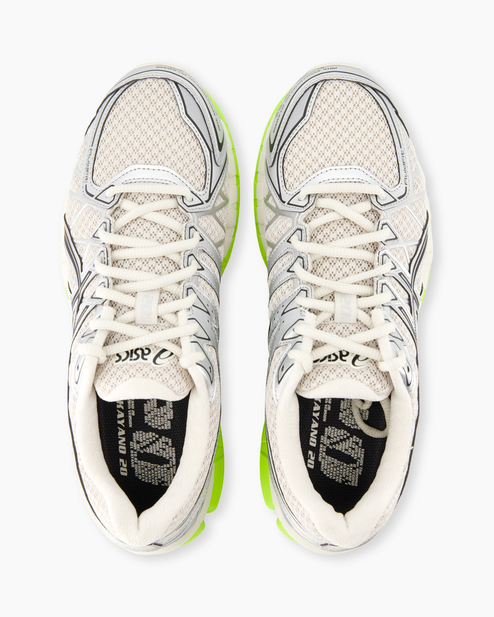 running shoes, mesh, white, neon green, lace-up