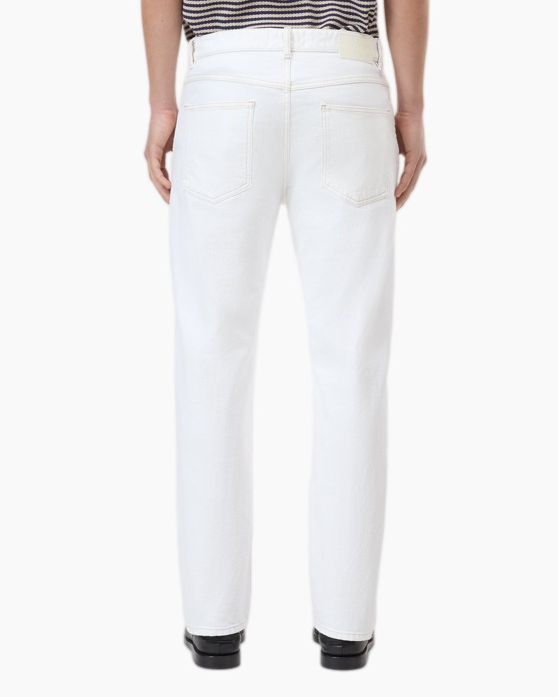white jeans, straight leg, denim, cotton, loafers