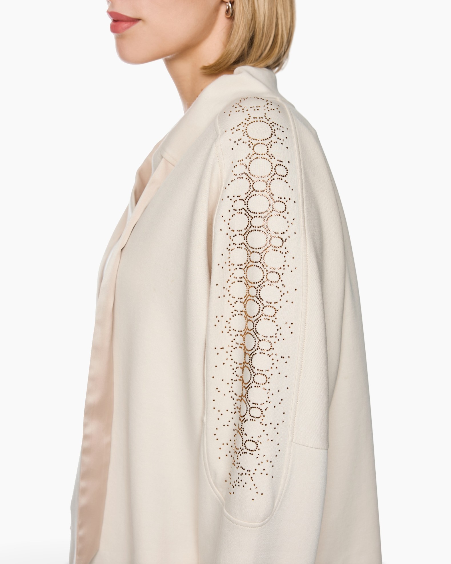 coat, jacket, crestment lace, lace sleeve, beige
