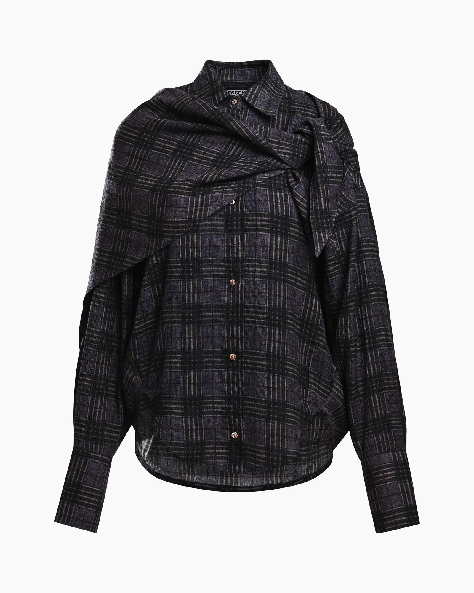 plaid, shirt, flannel, button-down, dark