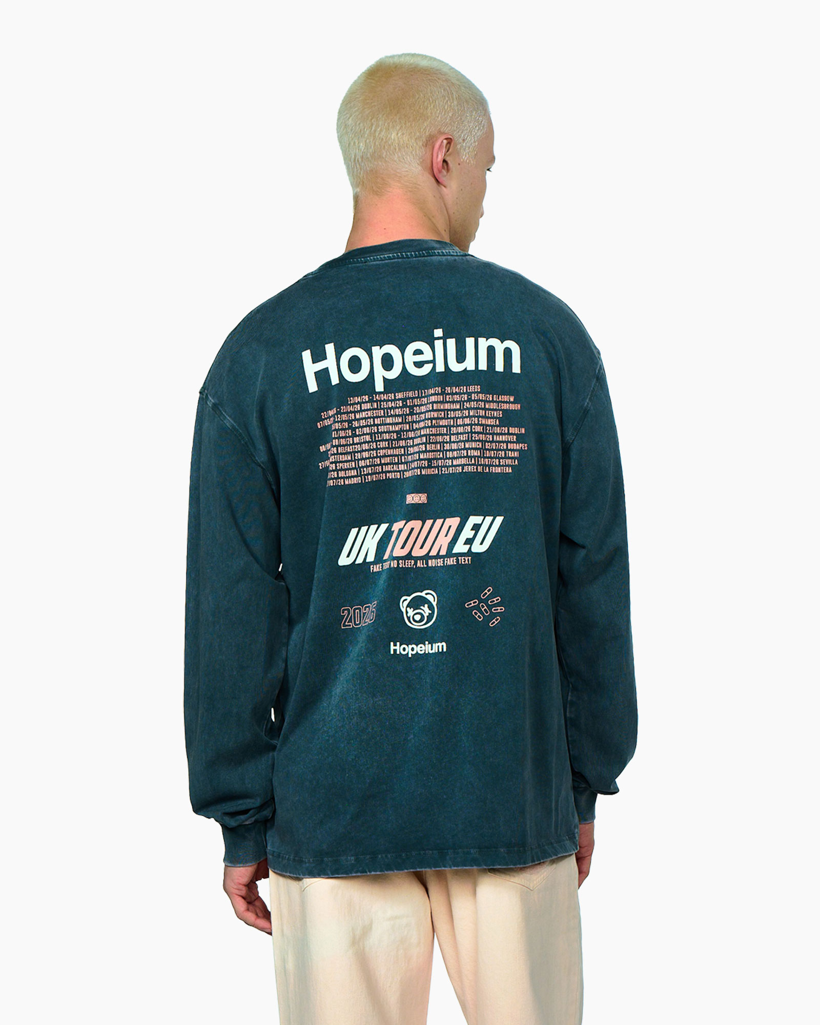 long-sleeve, graphic-tee, blue-wash, back-view, text-print