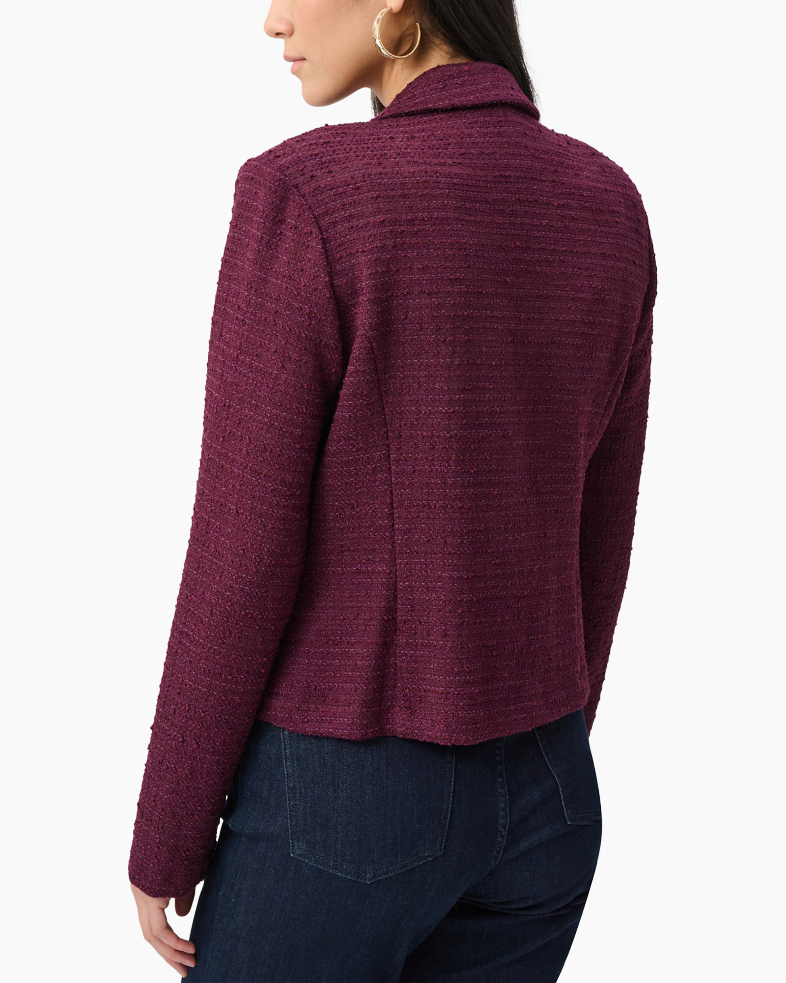 blazer, jacket, tweed, burgundy, gold buttons