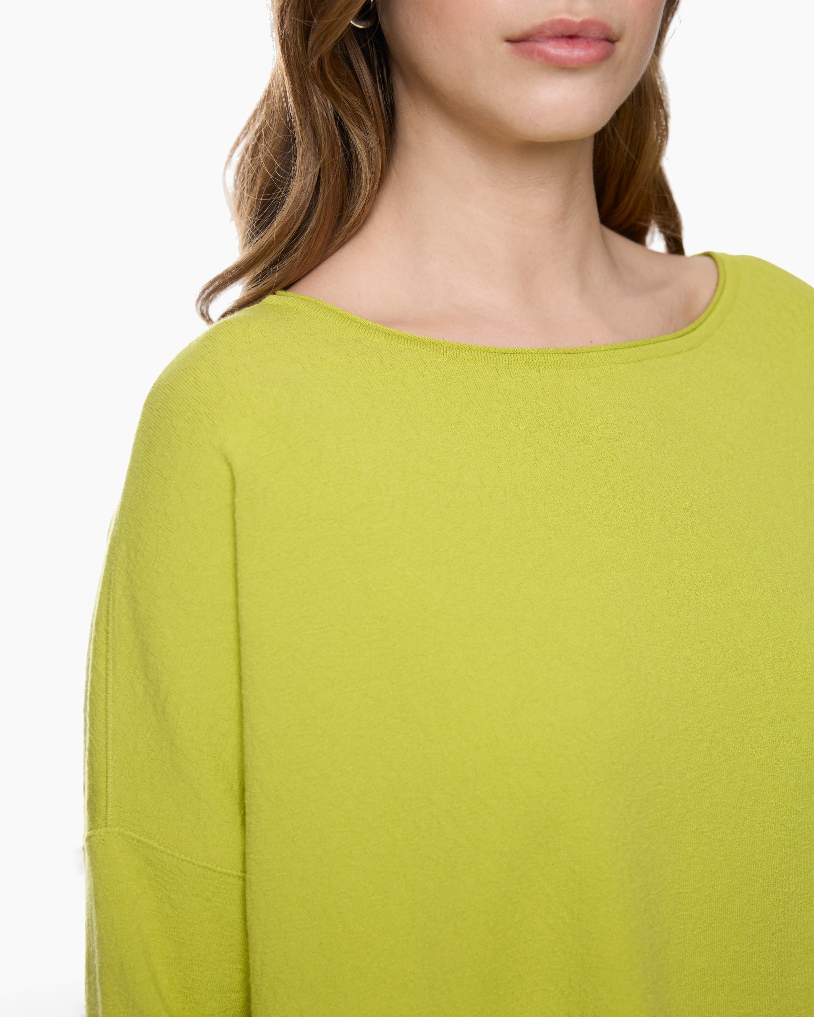sweater, long sleeve, lime green, crew neck, knit