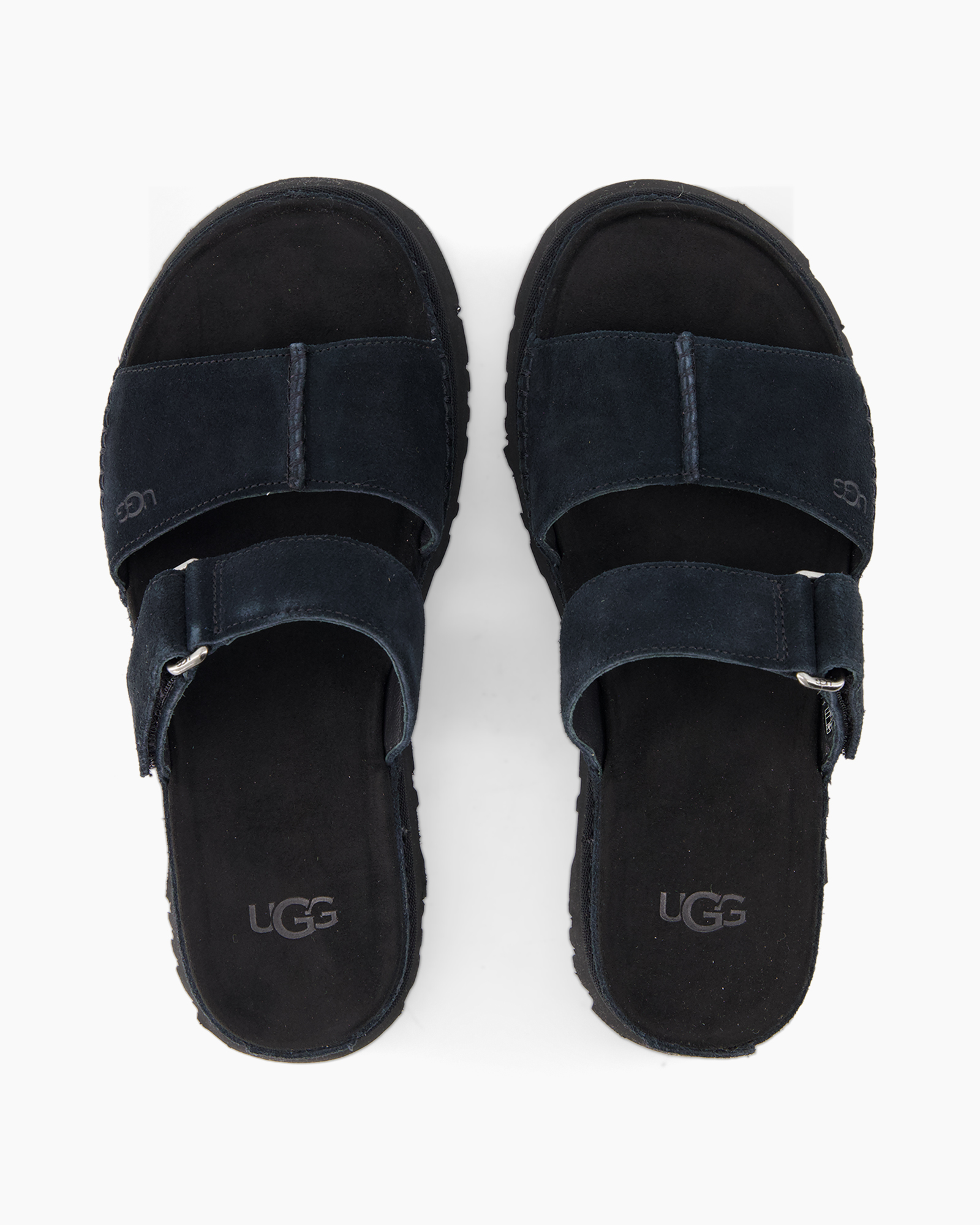 slippers, sandals, open-toe, two-strap, blue
