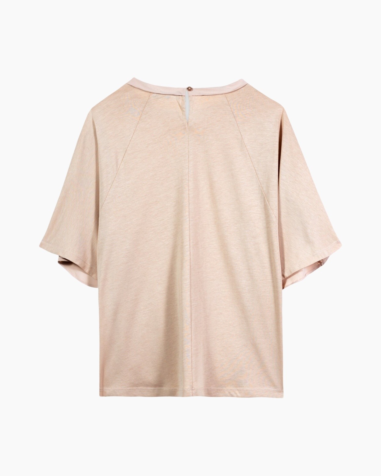 top, blouse, peach, soft fabric, short sleeves