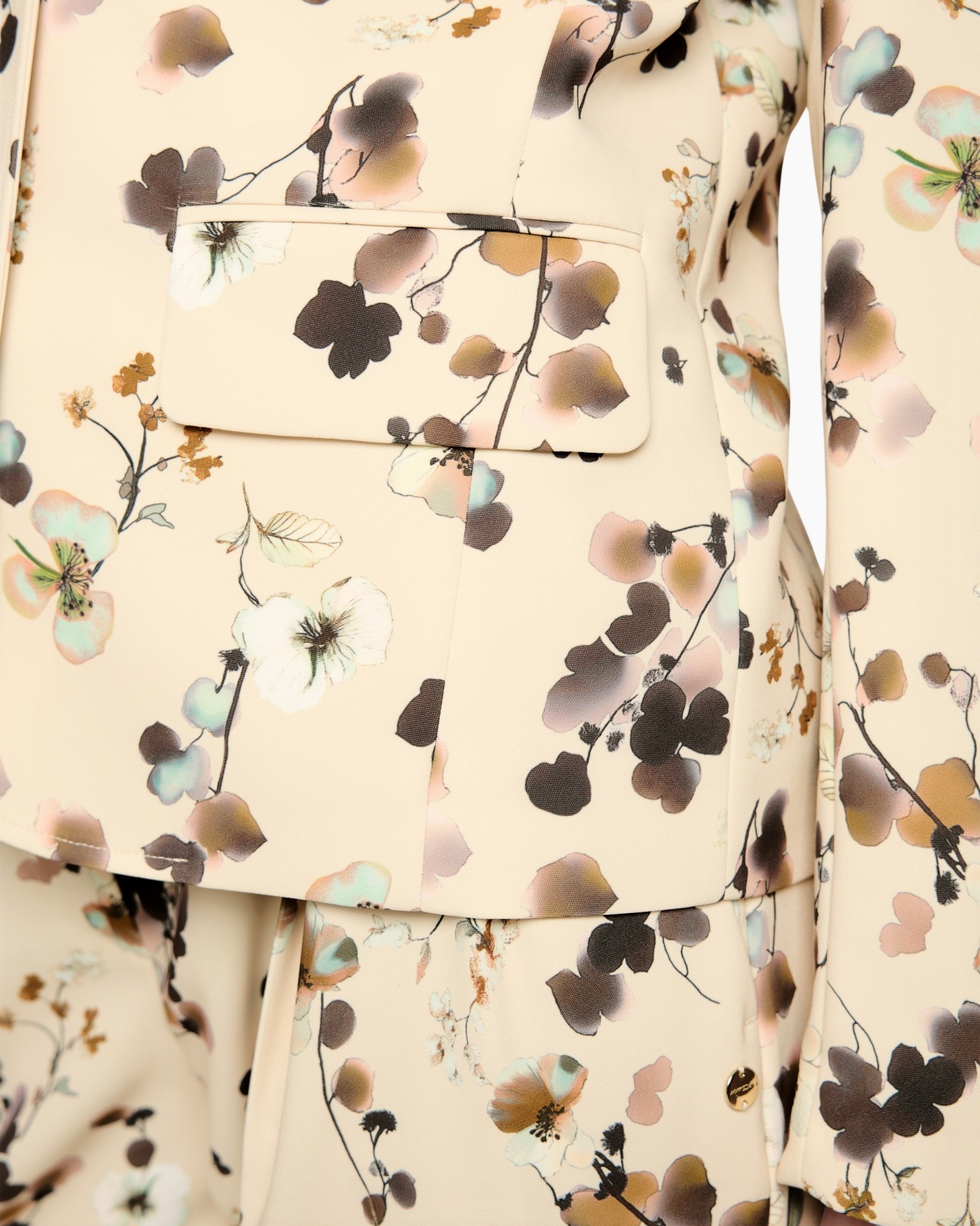 coat, blazer, floral, pattern, pocket