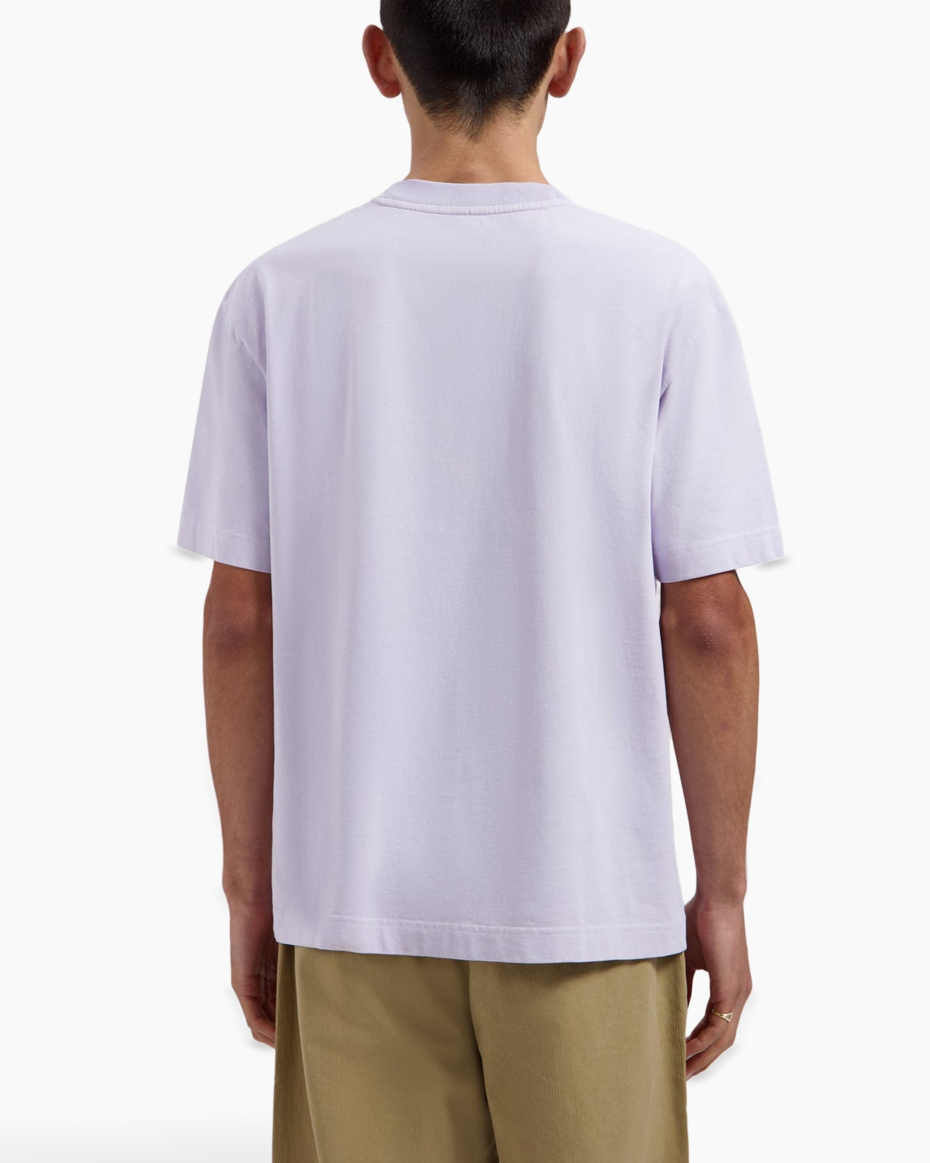 t-shirt, lavender, short-sleeve, logo-embellished, cotton