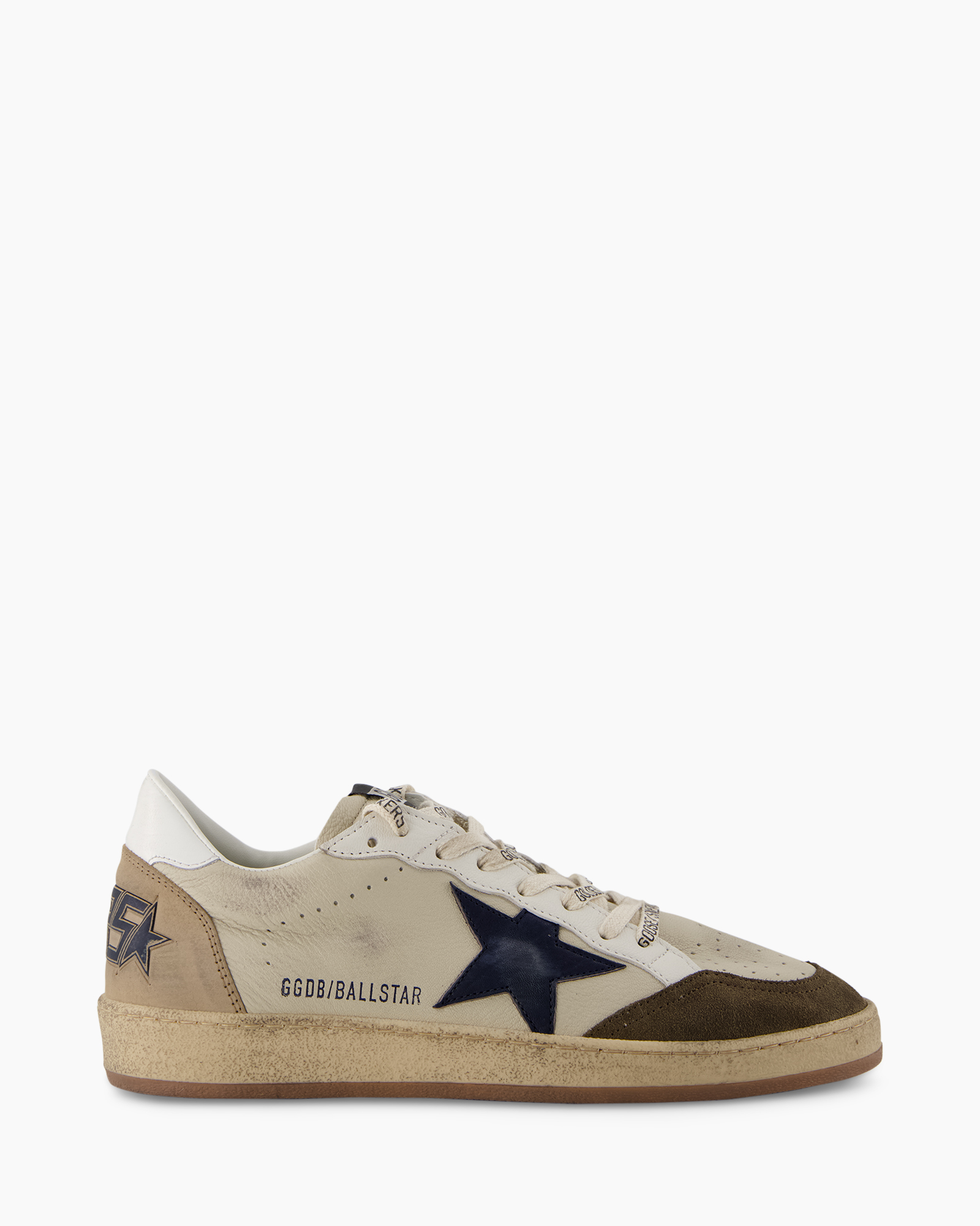 sneakers, low-top, leather, star logo, beige brown