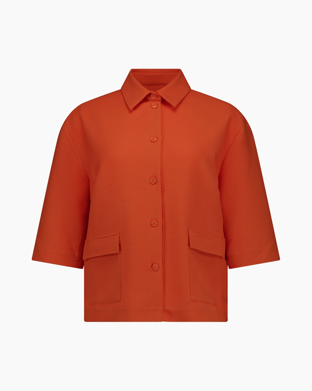 jacket, button-down, collared, short-sleeve, pocketed