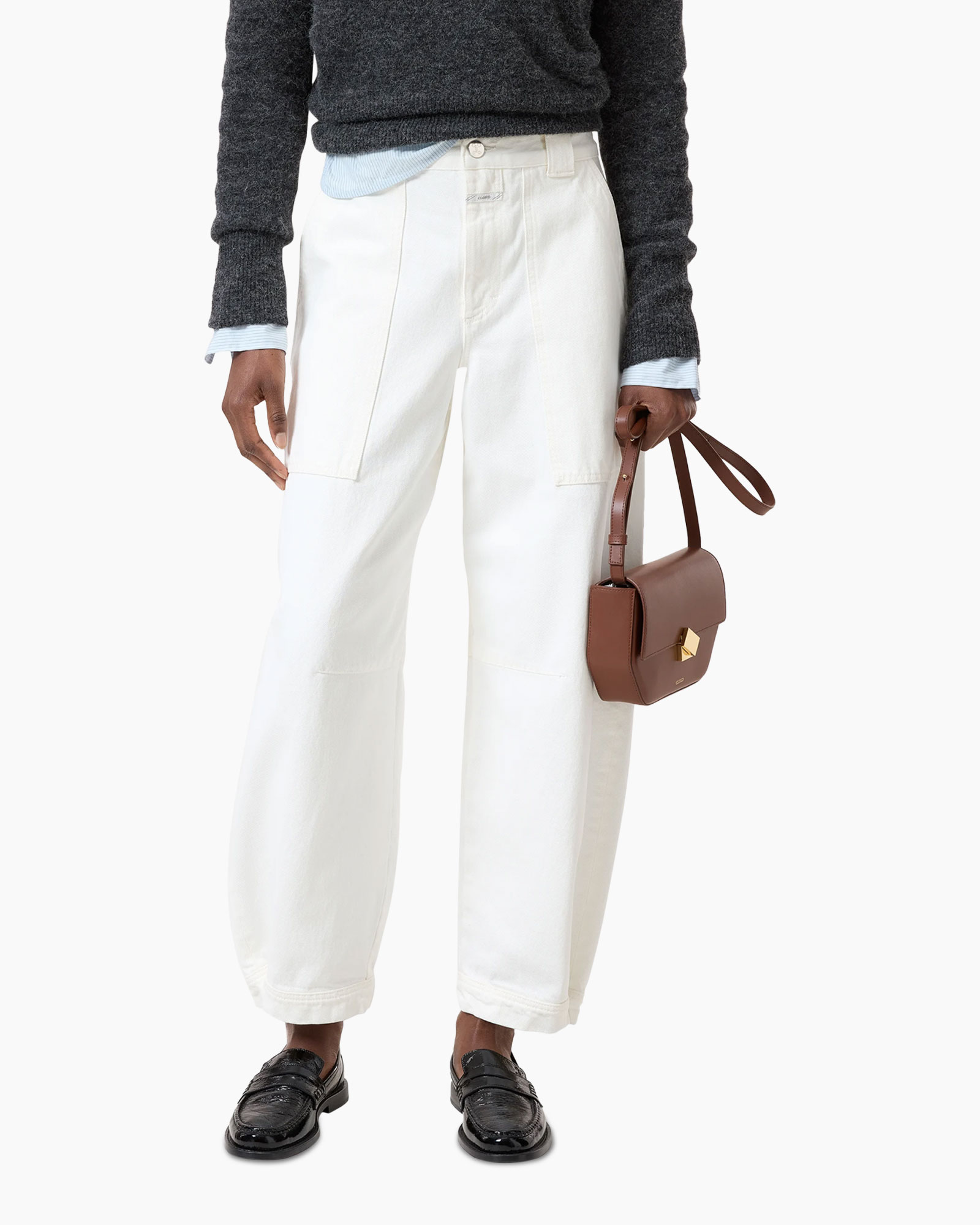 pants, white, wash, high-waisted, loose-fit