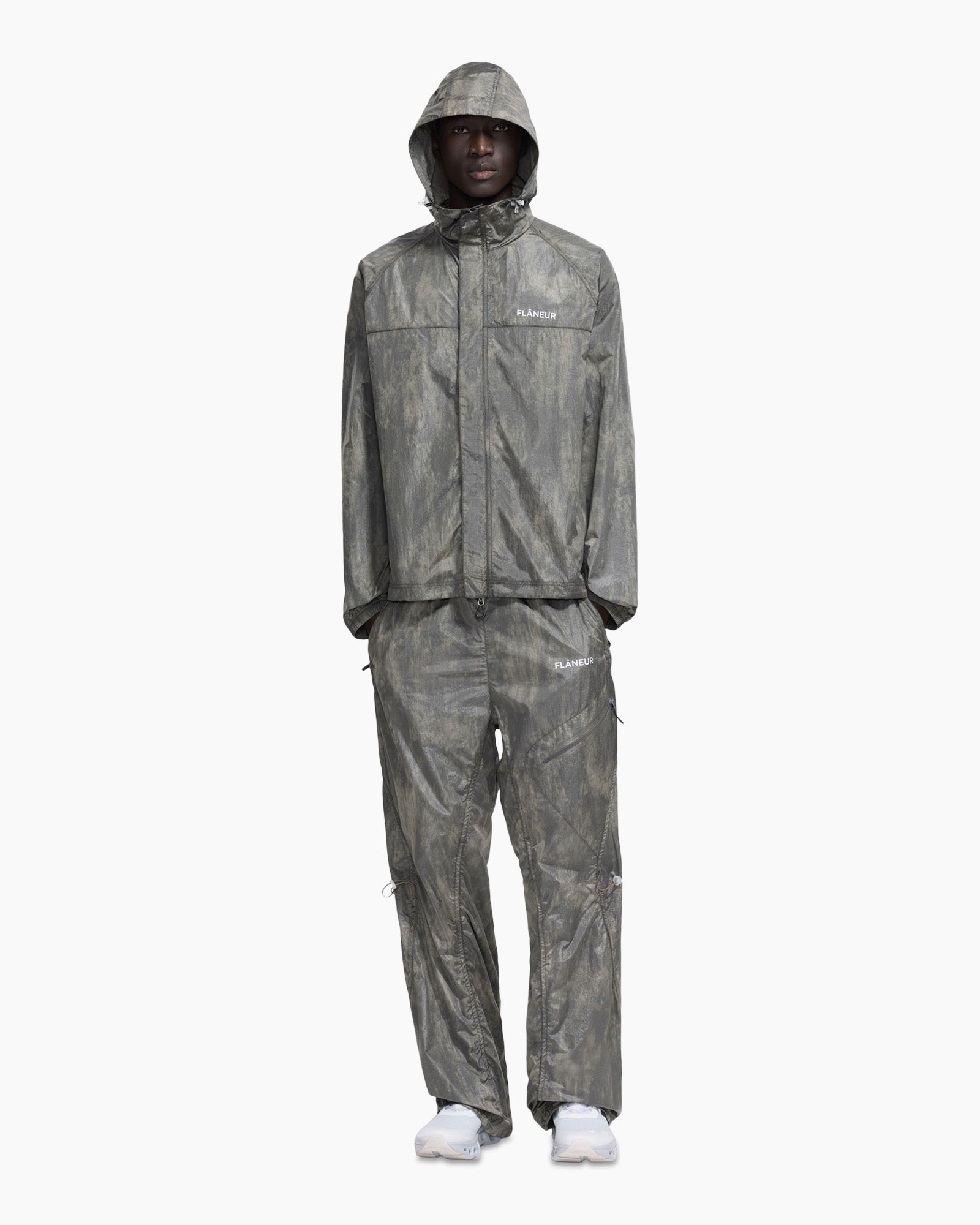 pants, water-repellent, cargo, drawstring, gray
